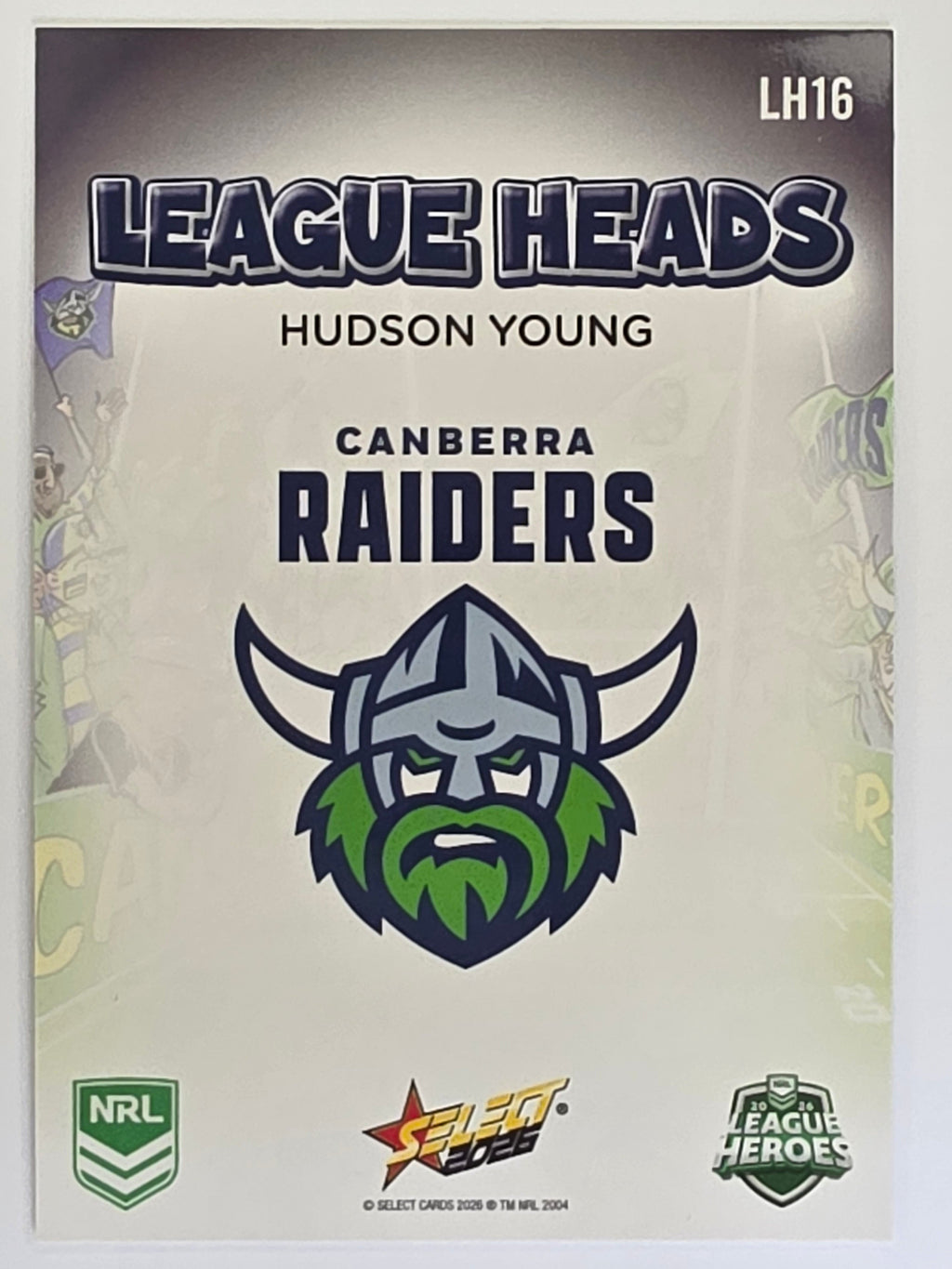 NRL 2026 League Heroes | League Heads | #LH16 | Hudson Young | Canberra Raiders