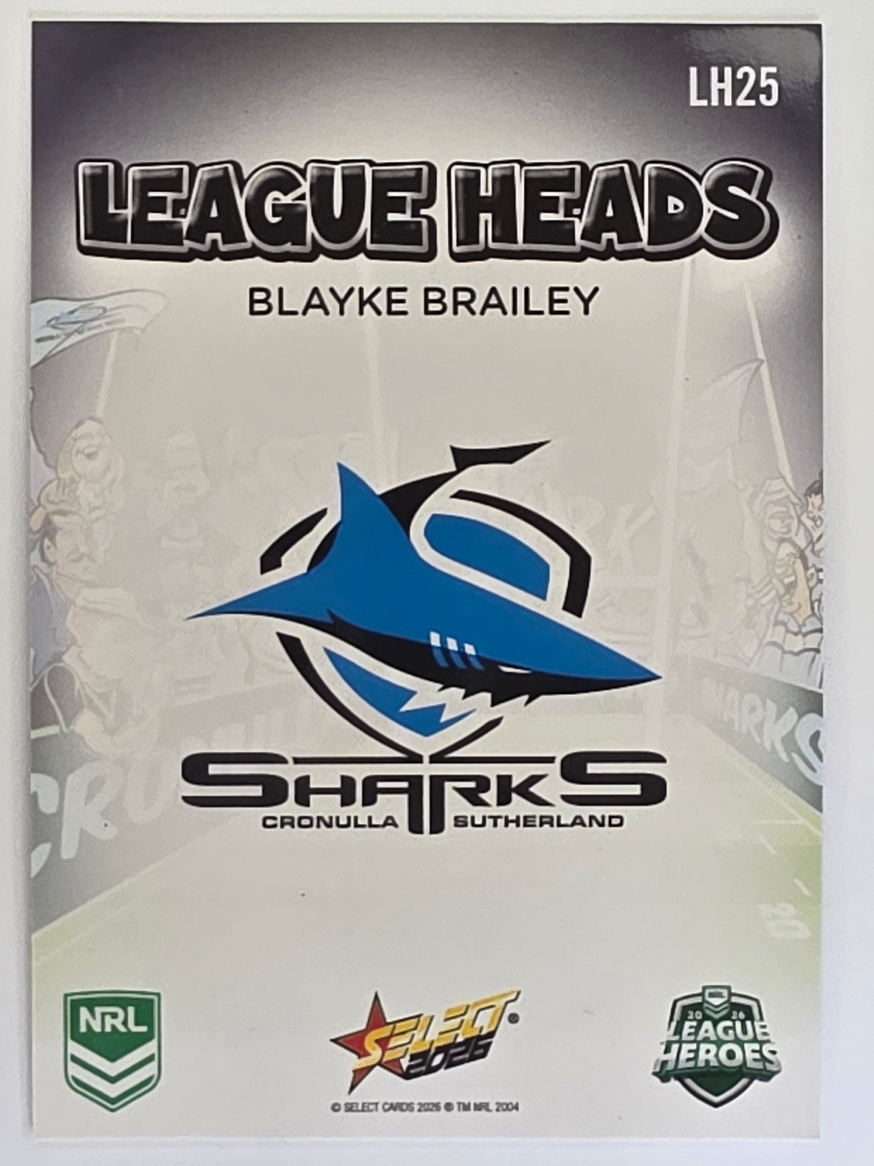 NRL 2026 League Heroes | League Heads | #LH25 | Blayke Brailey | Cronulla Sharks