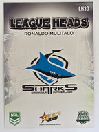 NRL 2026 League Heroes | League Heads | #LH30 | Ronaldo Mulitalo | Cronulla Sharks