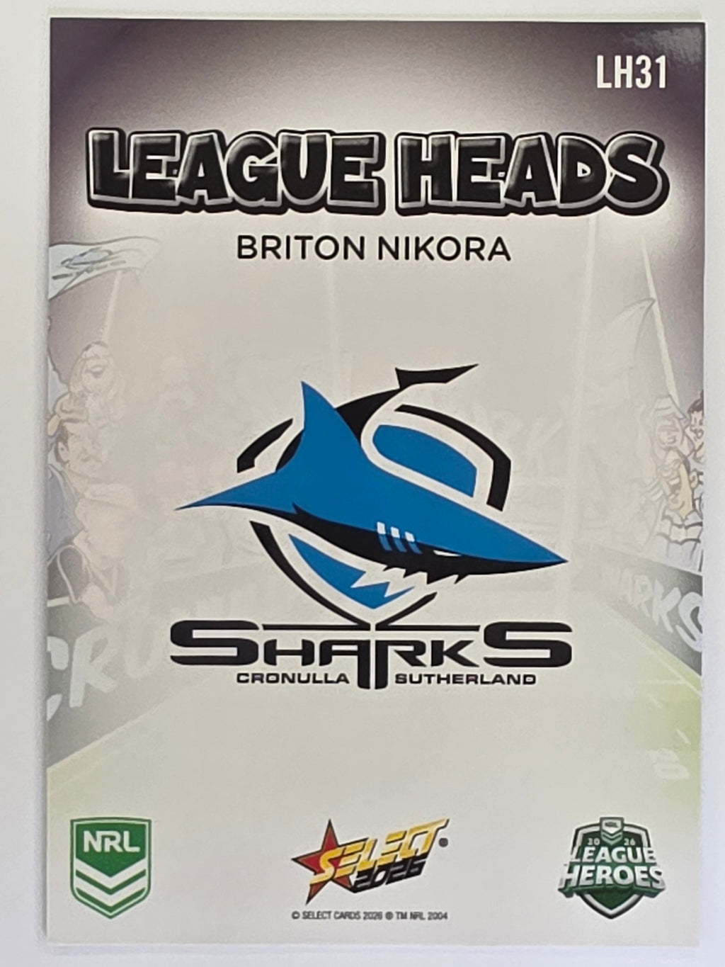 NRL 2026 League Heroes | League Heads | #LH31 | Briton Nikora | Cronulla Sharks