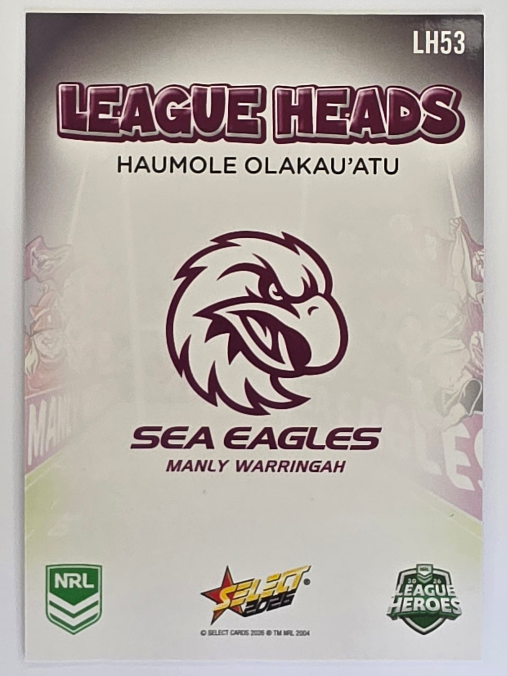 NRL 2026 League Heroes | League Heads | #LH53 | Haumole Olakau'atu | Manly Sea Eagles