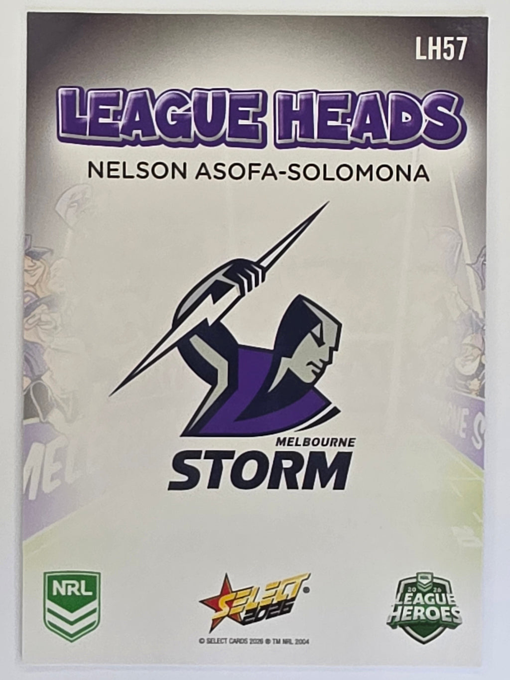 NRL 2026 League Heroes | League Heads | #LH57 | Nelson Asofa-Solomona | Melbourne Storm