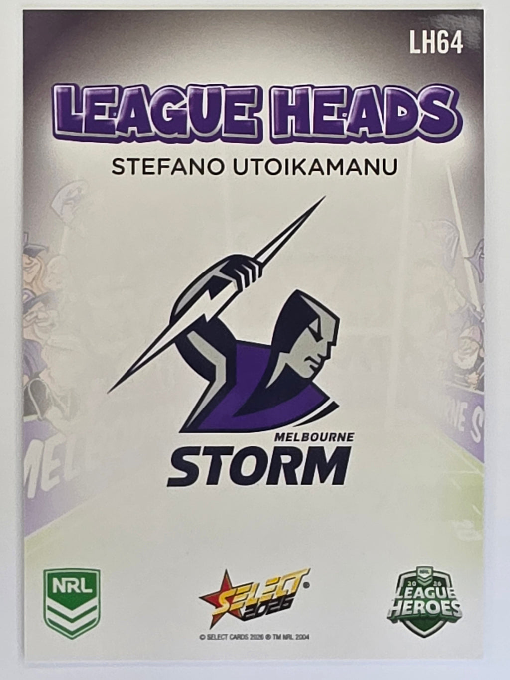 NRL 2026 League Heroes | League Heads | #LH64 | Stefano Utoikamanu | Melbourne Storm