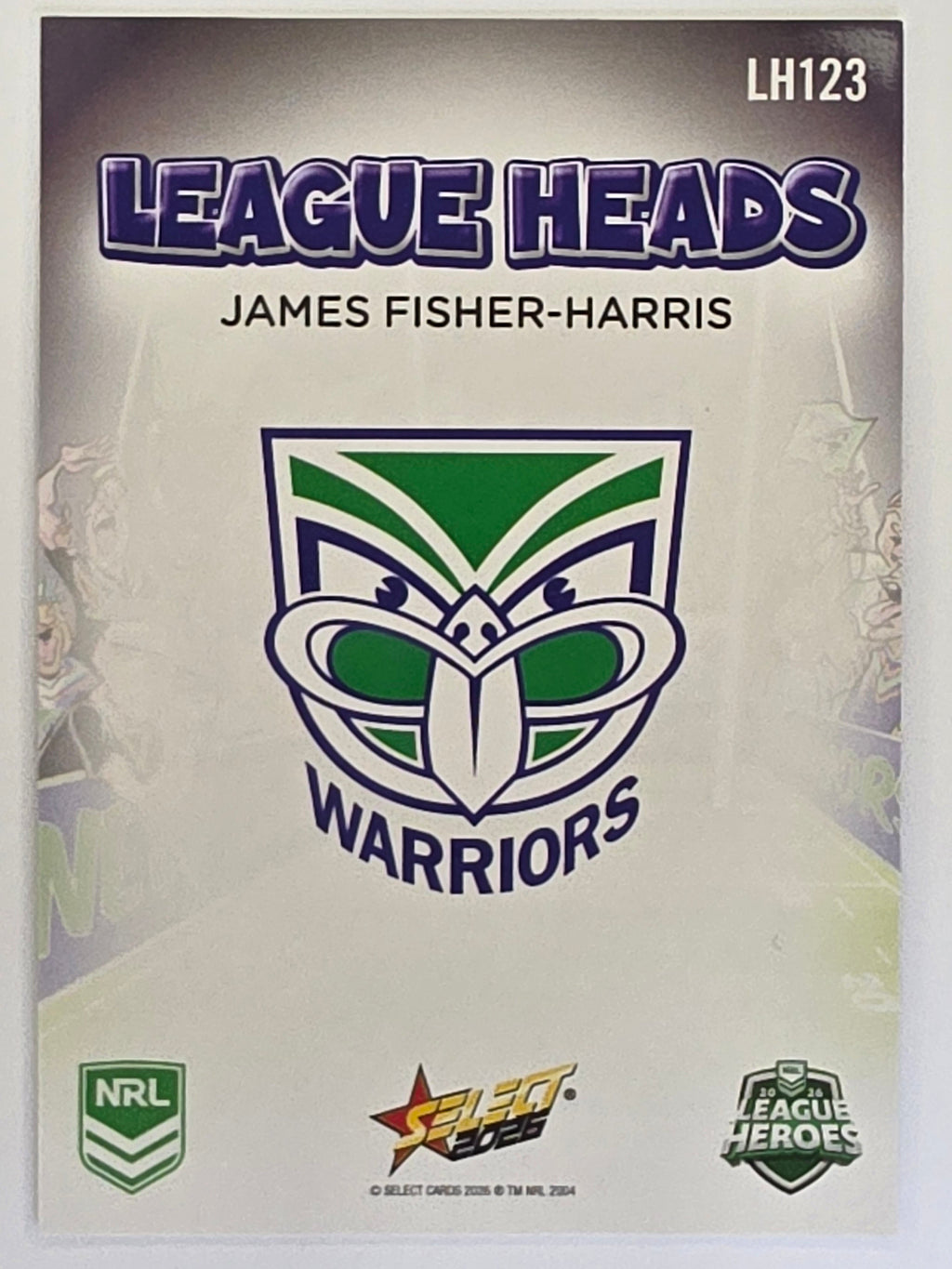 NRL 2026 League Heroes | League Heads | #LH123 | James Fisher-Harris | New Zealand Warriors