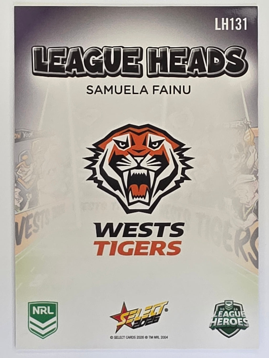 NRL 2026 League Heroes | League Heads | #LH131 | Samuela Fainu | Wests Tigers