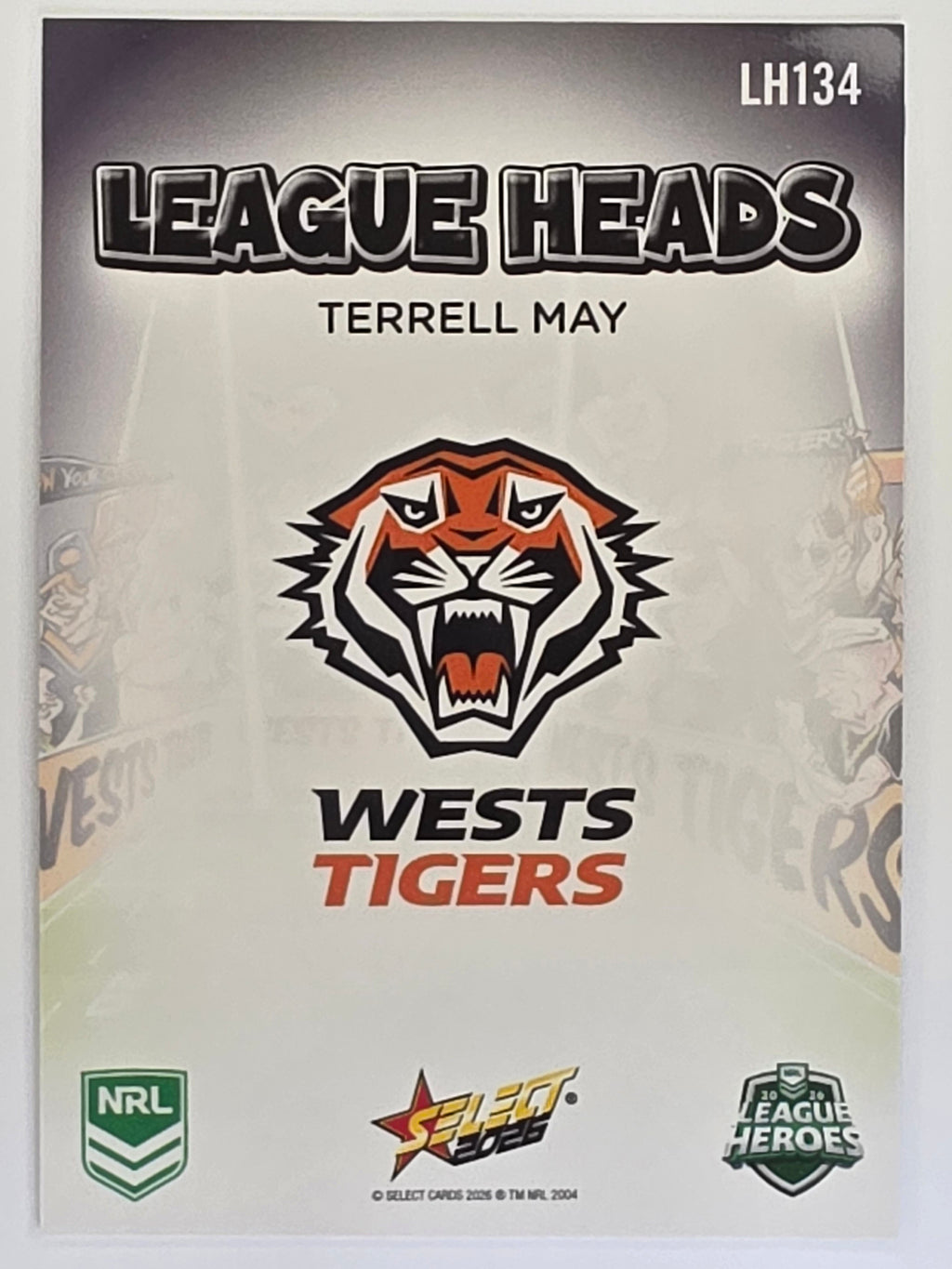 NRL 2026 League Heroes | League Heads | #LH134 | Terrell May | Wests Tigers