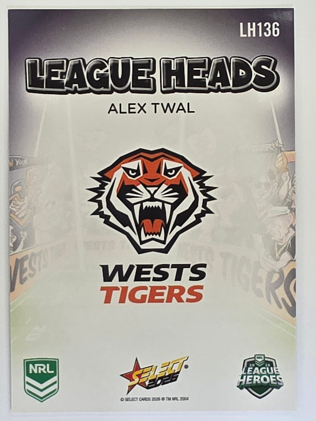 NRL 2026 League Heroes | League Heads | #LH136 | Alex Twal | Wests Tigers
