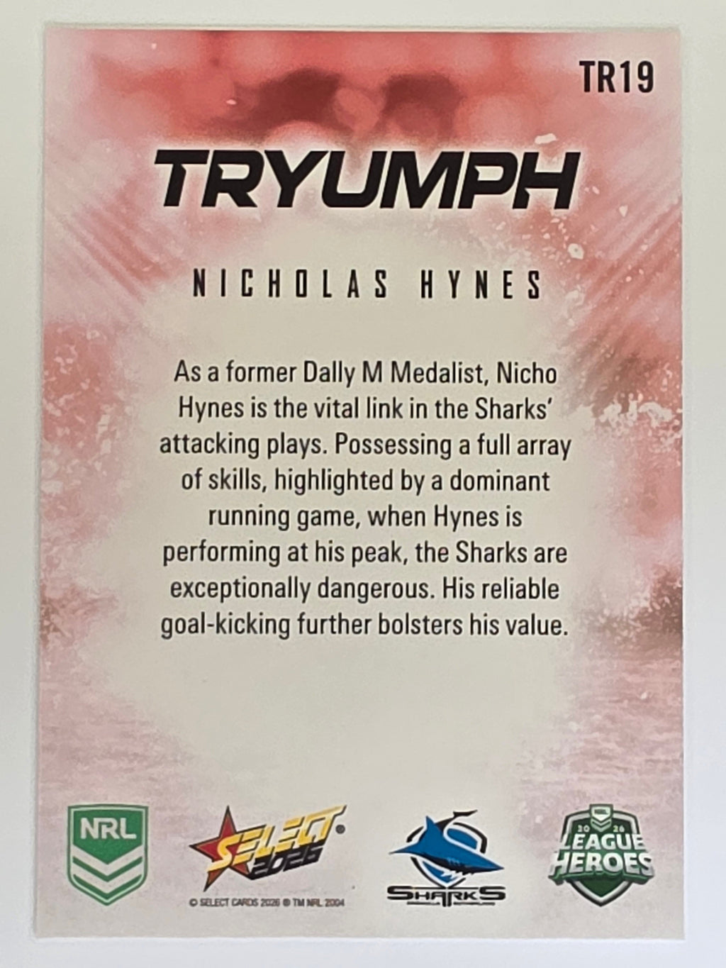 NRL 2026 League Heroes | Tryumph | #TR19 | Nicholas Hynes | Cronulla Sharks