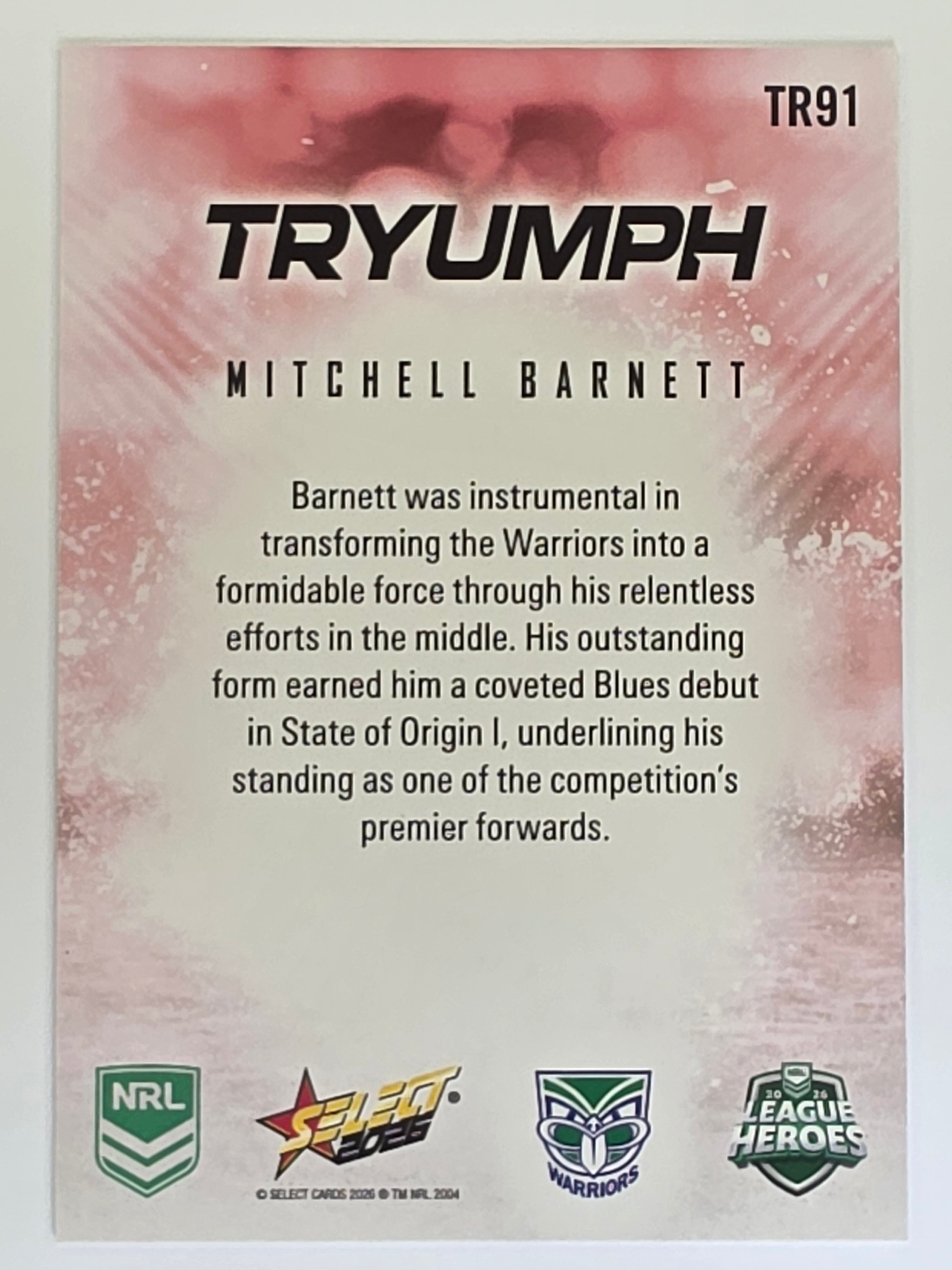 NRL 2026 League Heroes | Tryumph | #TR91 |Mitchell Barnett |New Zealand Warriors