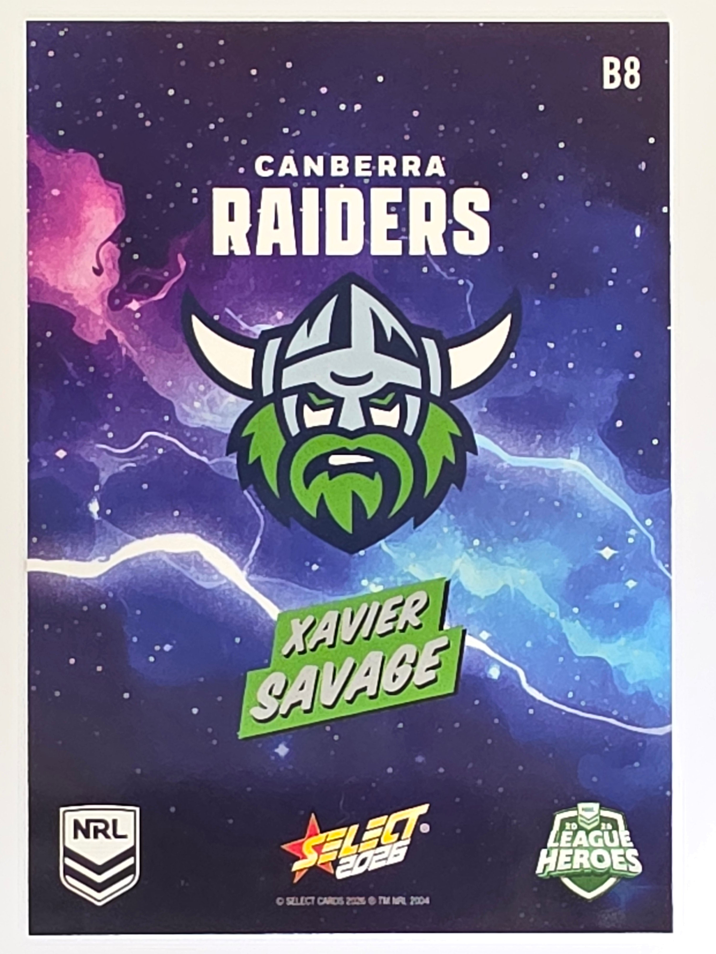 NRL 2026 League Heroes | Bang | #B8 | Xavier Savage | Canberra Raiders