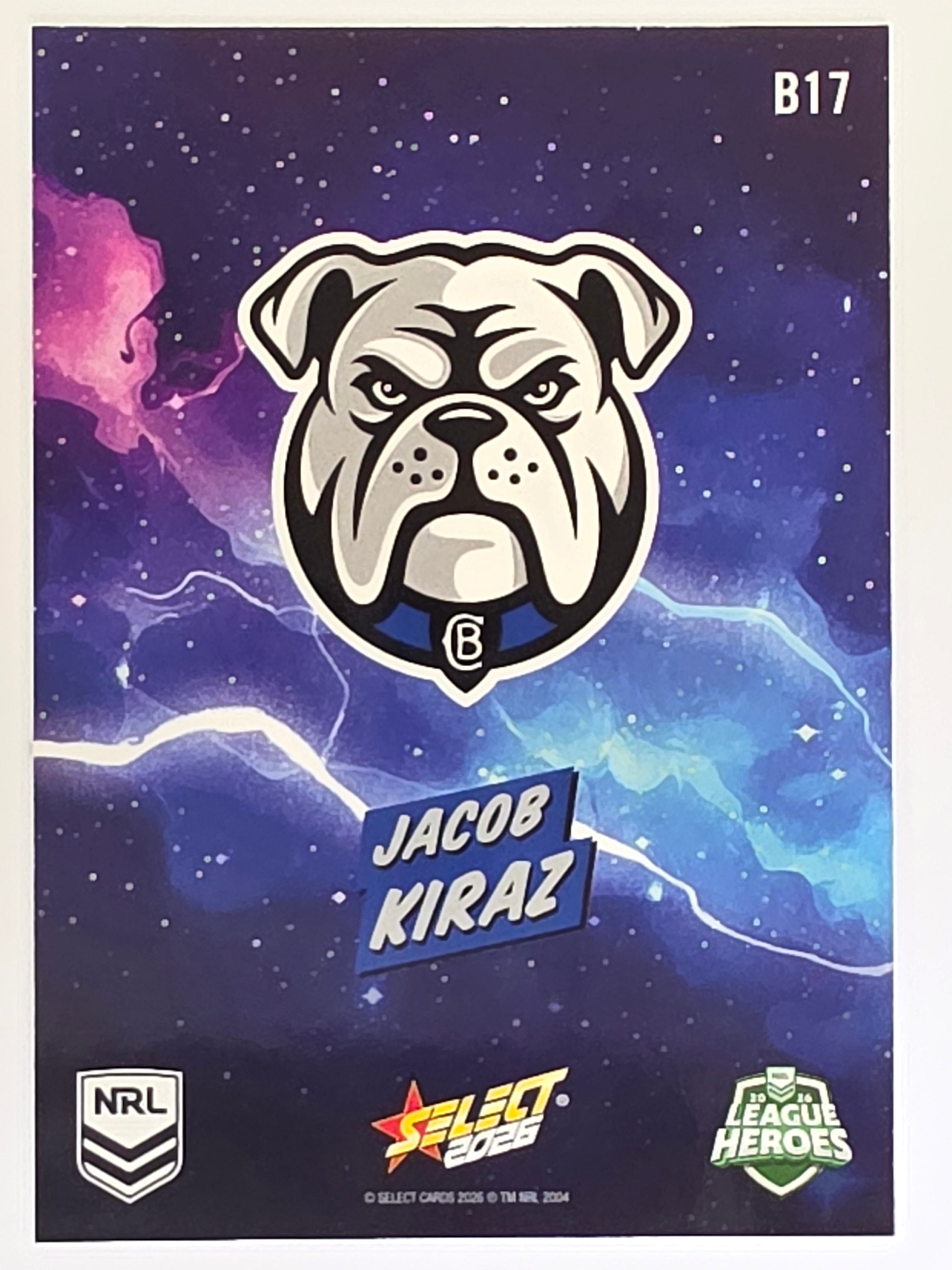 NRL 2026 League Heroes | Bang | #B17 | Jacob Kiraz | Canterbury Bulldogs