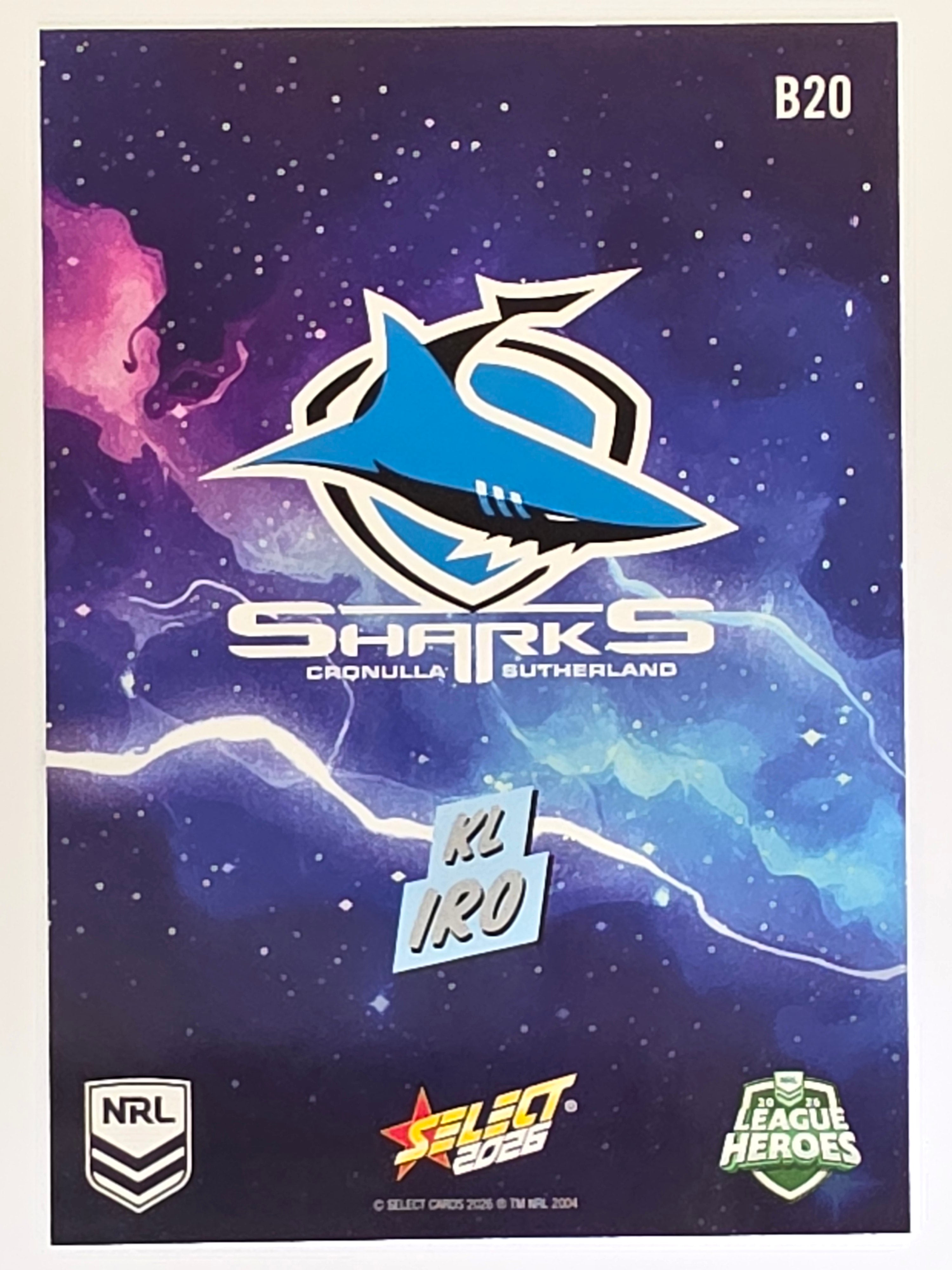 NRL 2026 League Heroes | Bang | #B20 | KL Iro | Cronulla Sharks