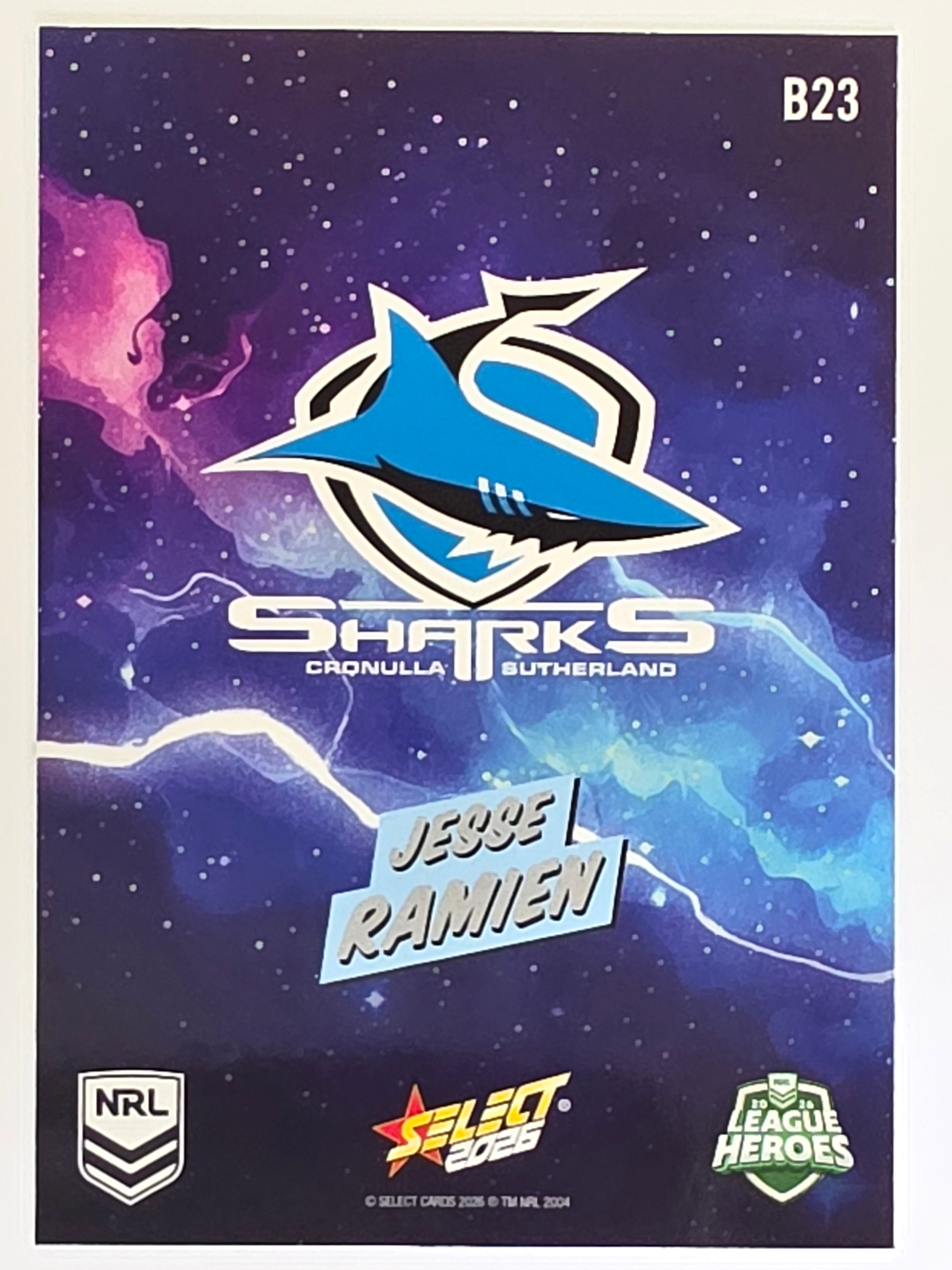NRL 2026 League Heroes | Bang | #B23 | Jesse Ramien | Cronulla Sharks