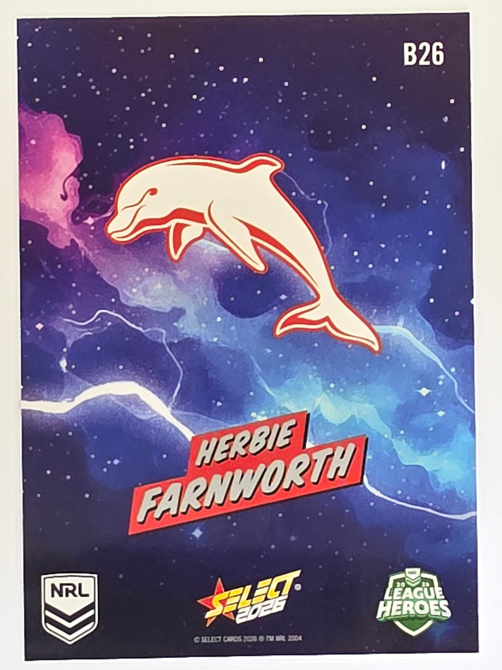 NRL 2026 League Heroes | Bang | #B26 | Herbie Farnworth | Dolphins