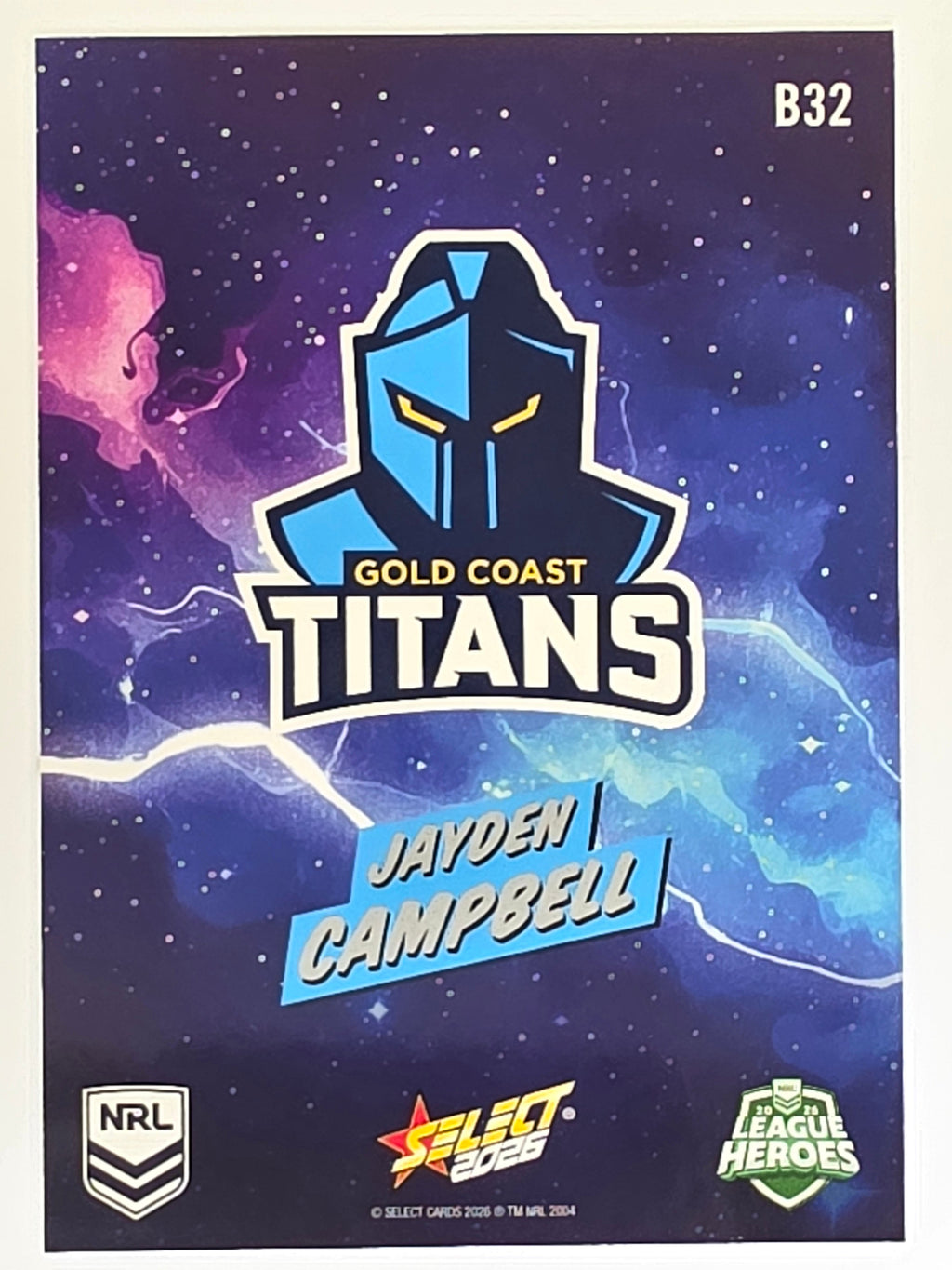NRL 2026 League Heroes | Bang | #B32 | Jayden Campbell | Gold Coast Titans