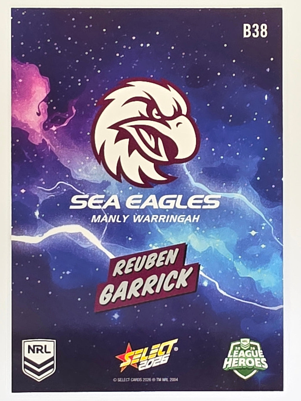 NRL 2026 League Heroes | Bang | #B38 | Reuben Garrick | Manly Warringah Sea Eagles
