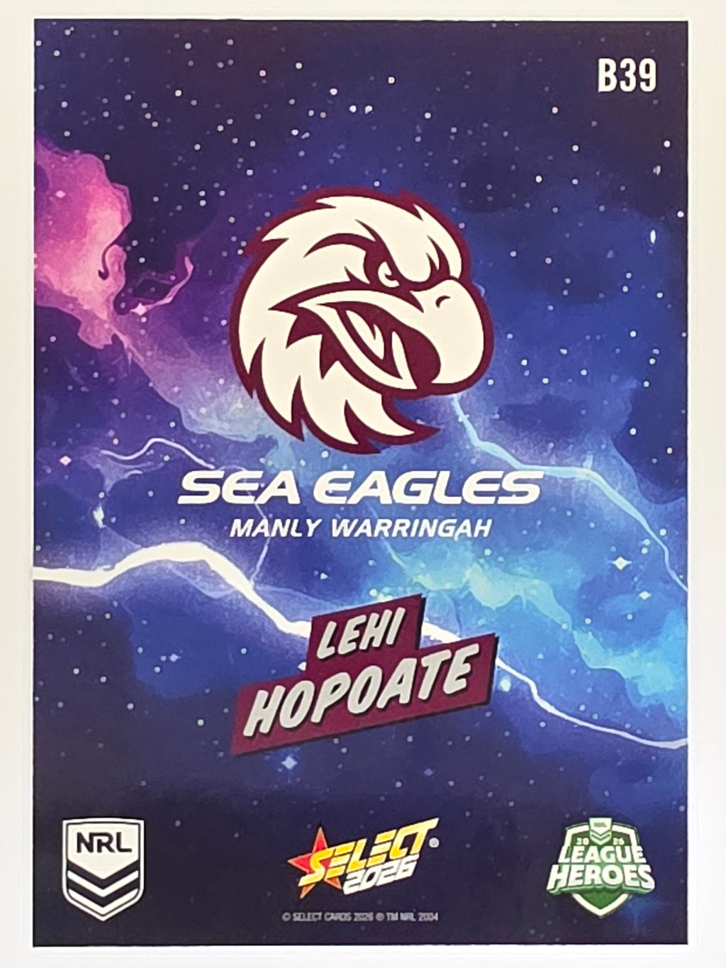 NRL 2026 League Heroes | Bang | #B39 | Lehi Hopoate | Manly Warringah Sea Eagles