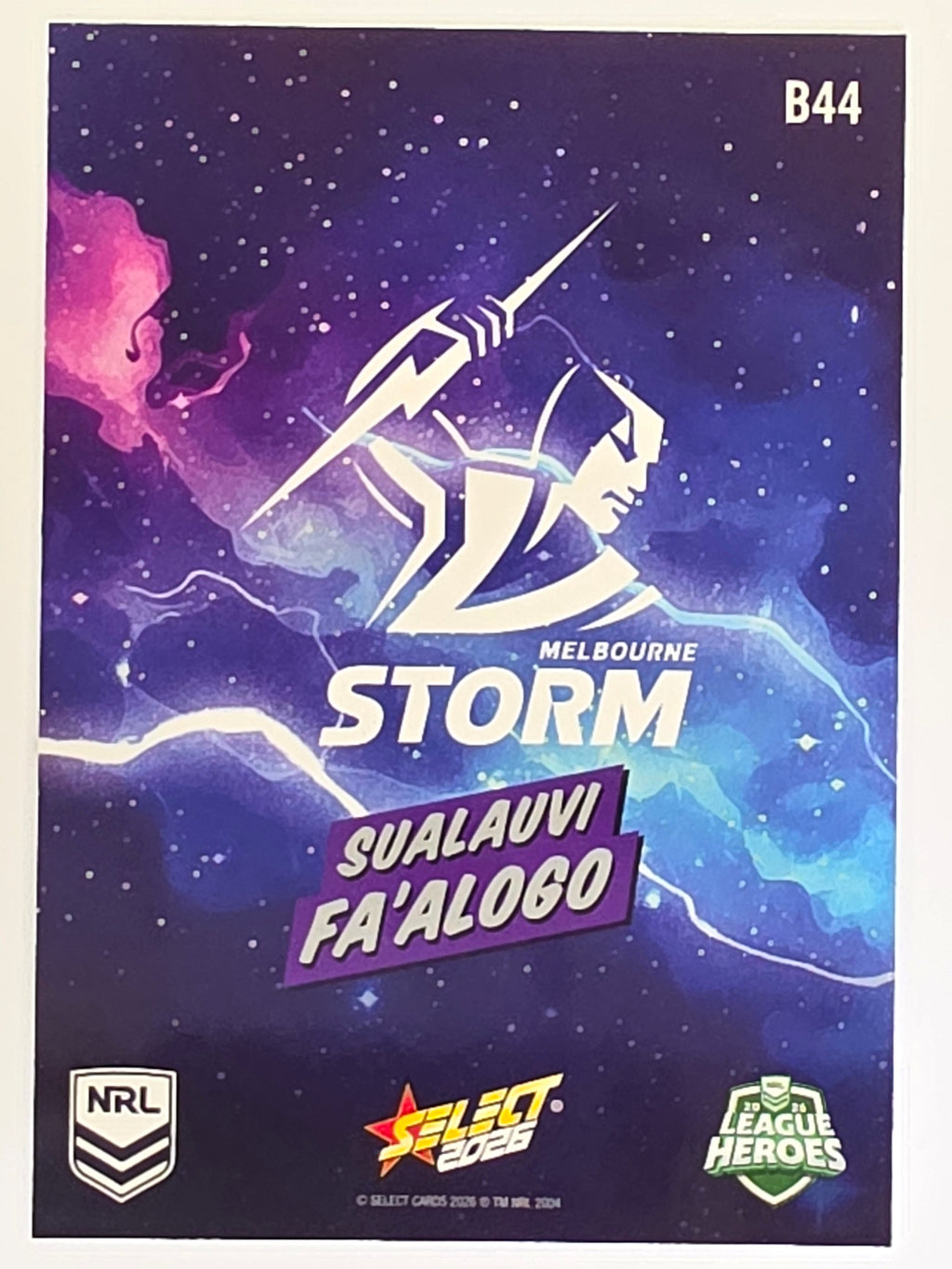 NRL 2026 League Heroes | Bang | #B44 | Sualauvi Fa’alogo | Melbourne Storm