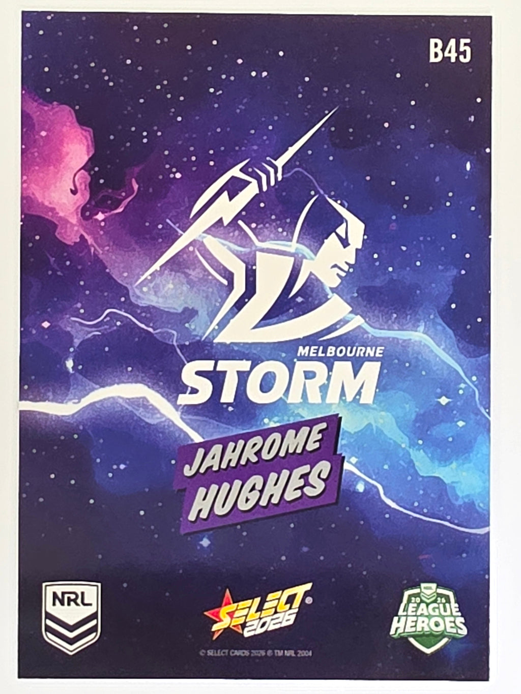 NRL 2026 League Heroes | Bang | #B45 | Jahrome Hughes | Melbourne Storm