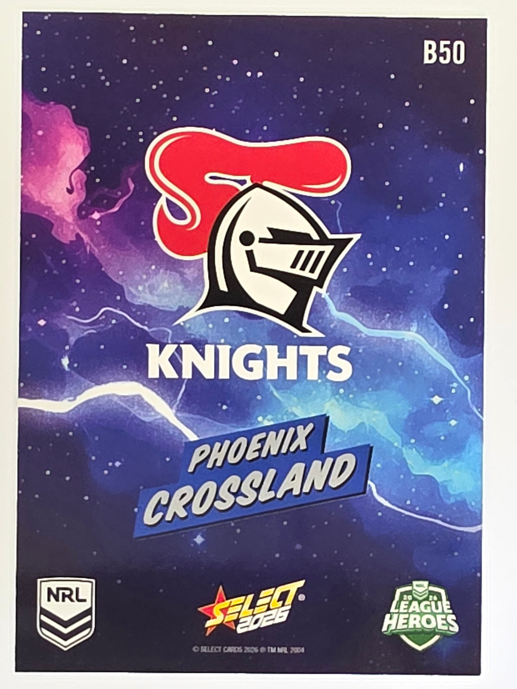 NRL 2026 League Heroes | Bang | #B50 | Phoenix Crossland | Newcastle Knights