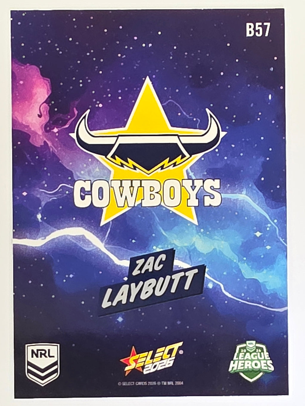 NRL 2026 League Heroes | Bang | #B57 | Zac Laybutt | North Queensland Cowboys