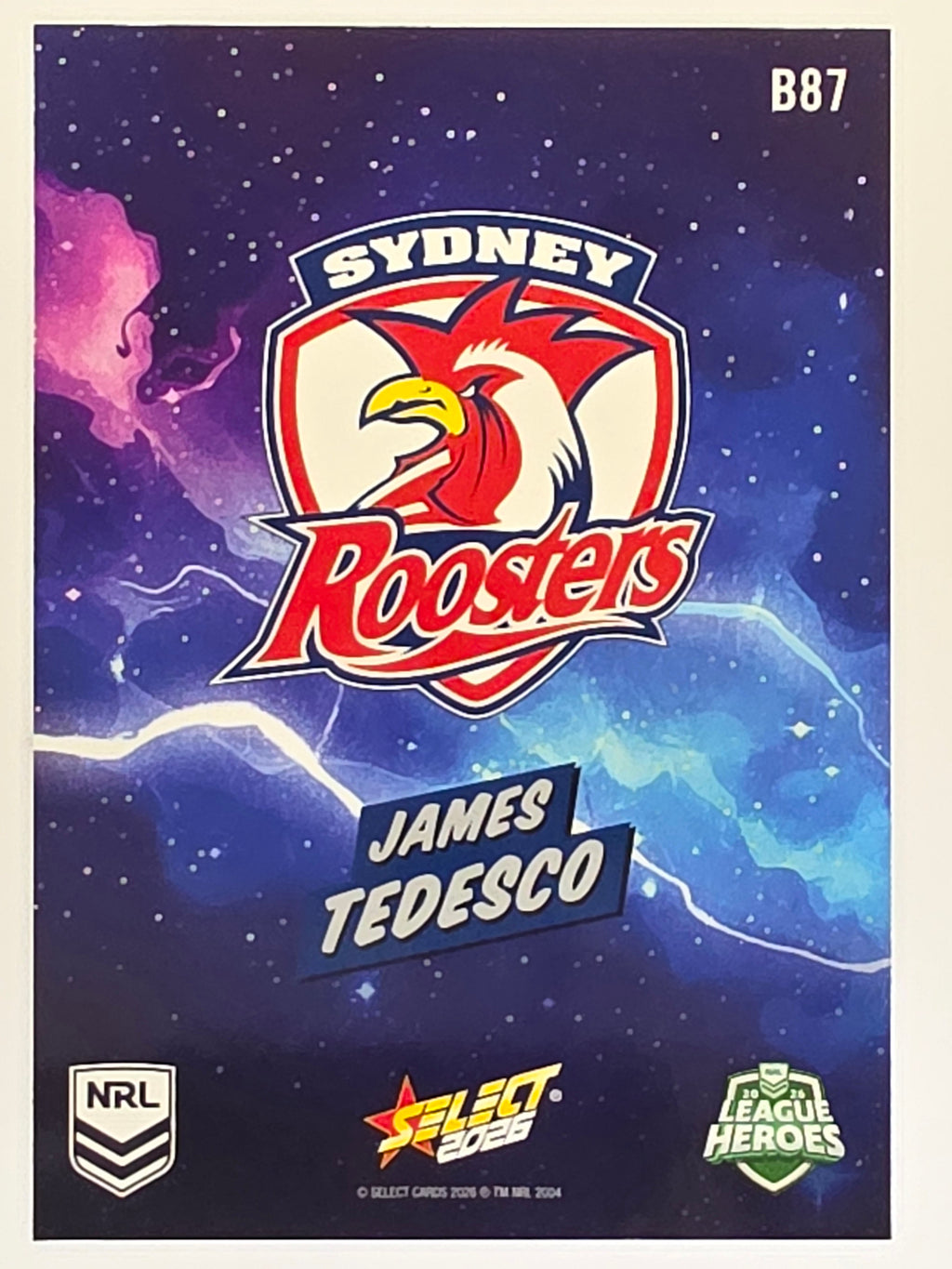 NRL 2026 League Heroes | Bang | #B87 | James Tedesco | Sydney Roosters