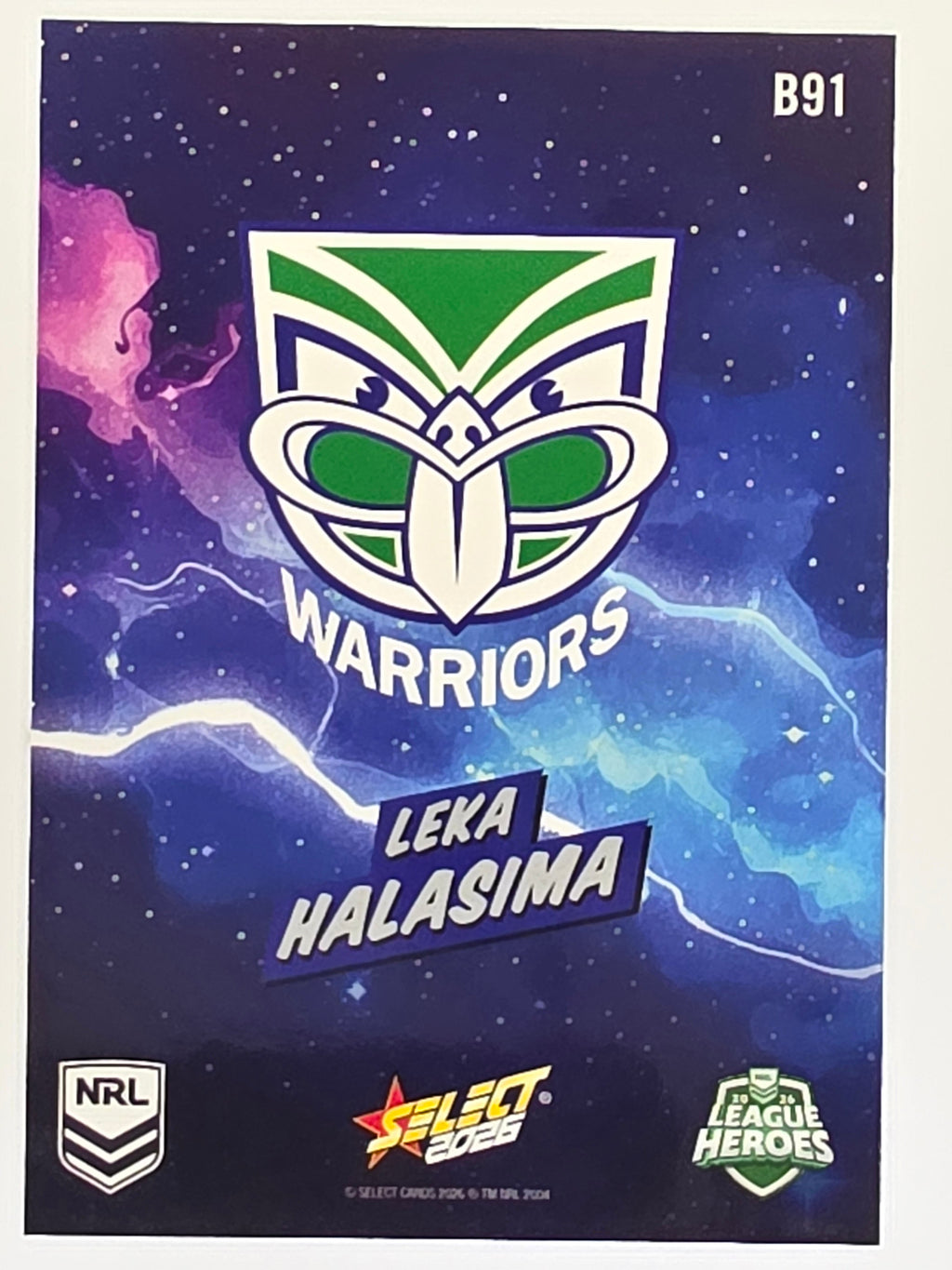 NRL 2026 League Heroes | Bang | #B91 | Leka Halasima | New Zealand Warriors