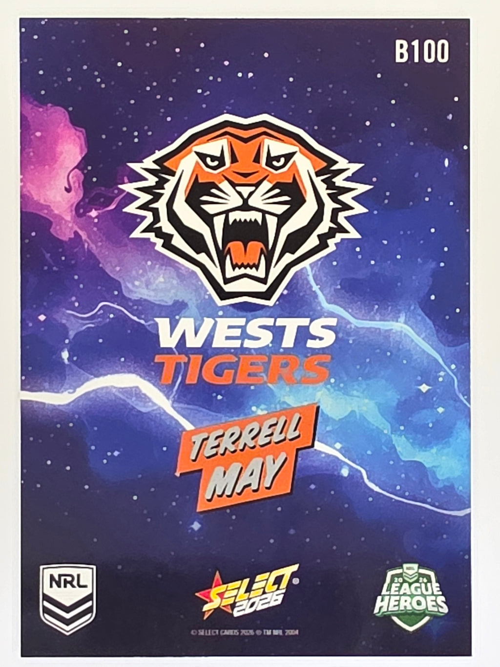 NRL 2026 League Heroes | Bang | #B100 | Terrell May | Wests Tigers