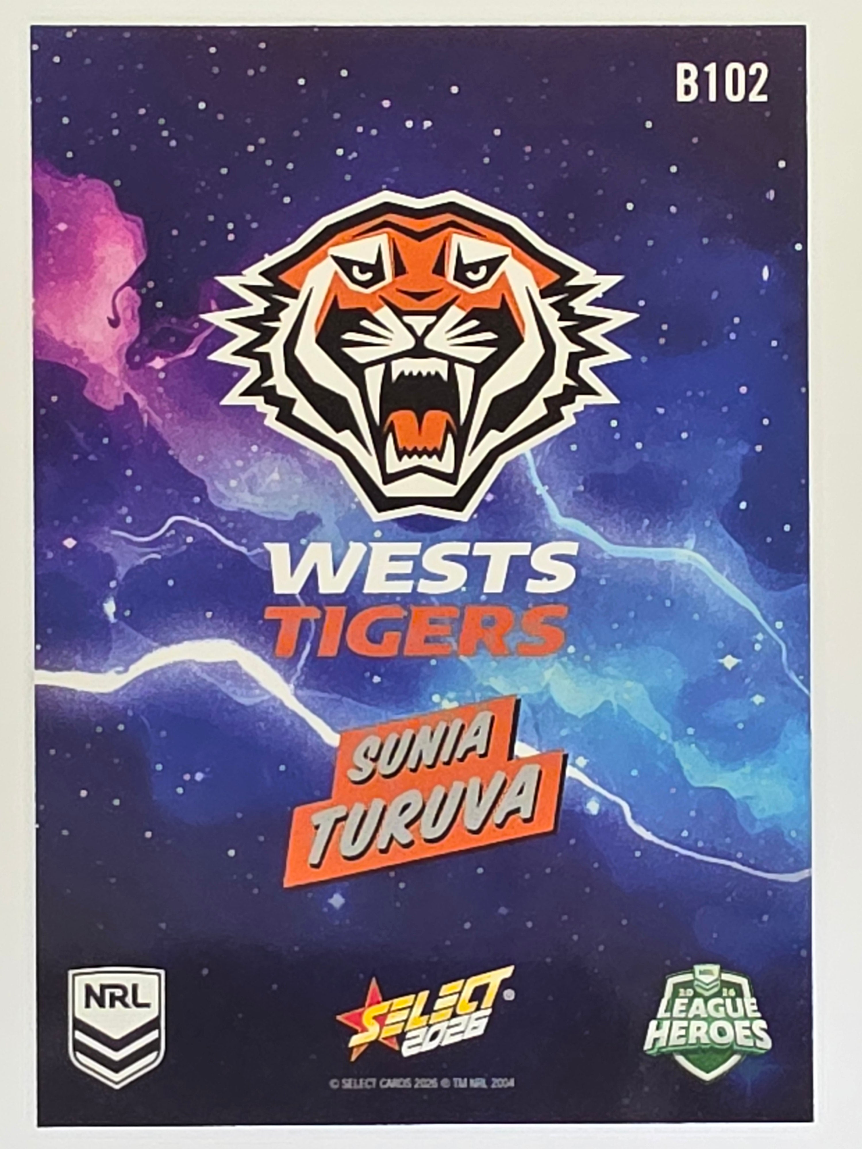 NRL 2026 League Heroes | Bang | #B102 | Sunia Turuva | Wests Tigers
