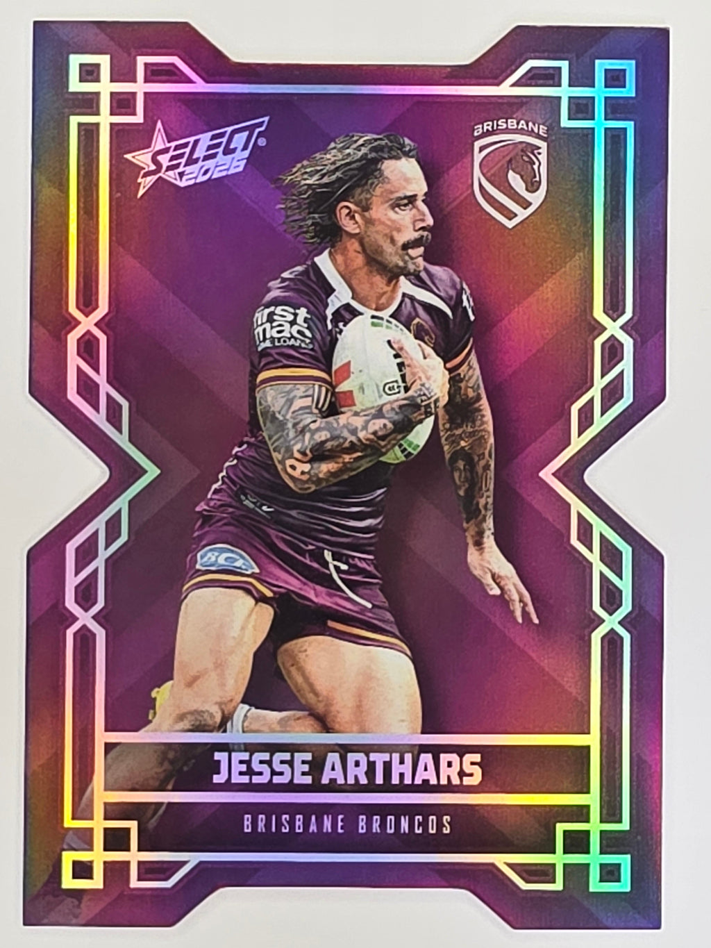 NRL 2026 League Heroes | Colours Diecut | #CD1 | Jesse Arthars | Brisbane Broncos