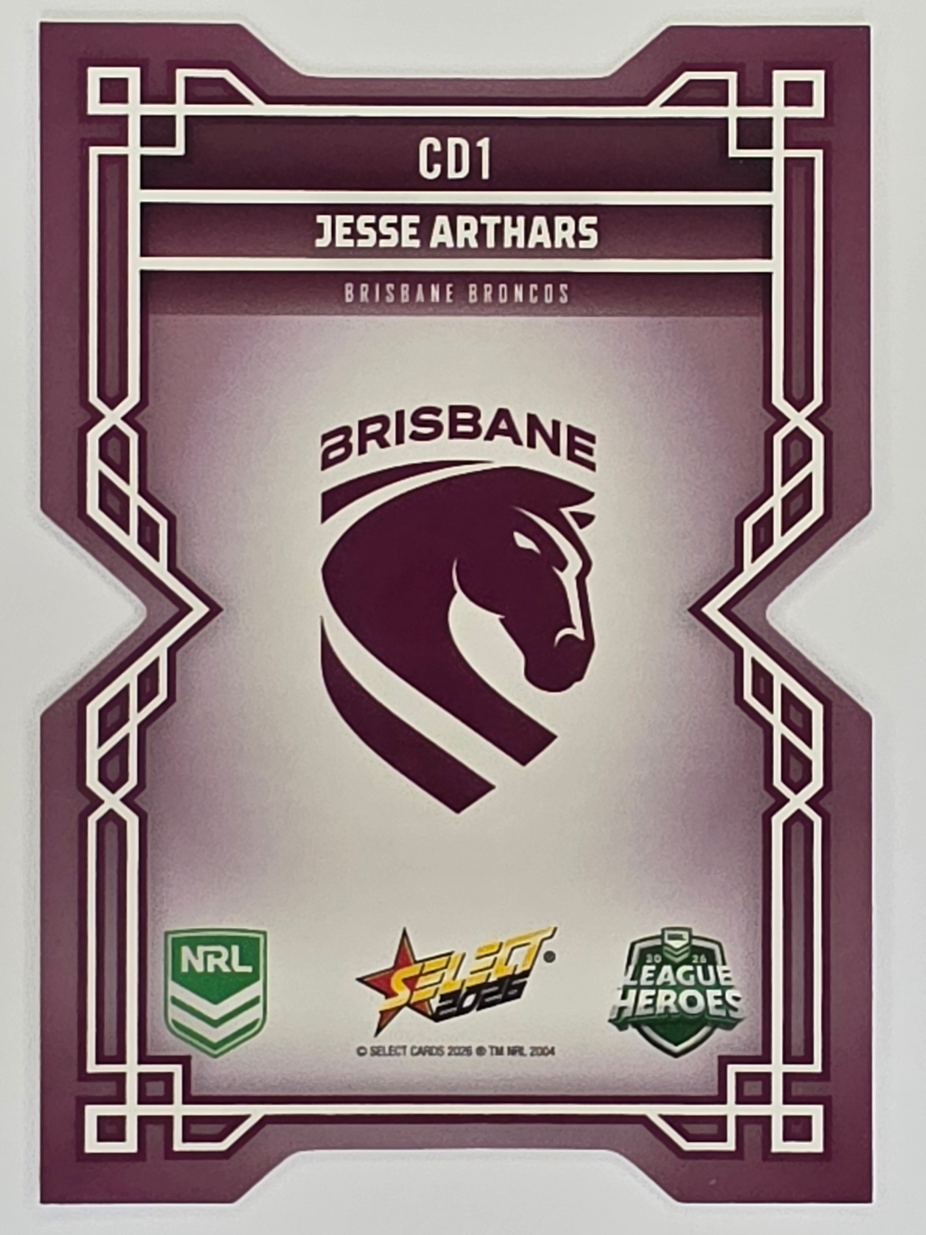 NRL 2026 League Heroes | Colours Diecut | #CD1 | Jesse Arthars | Brisbane Broncos