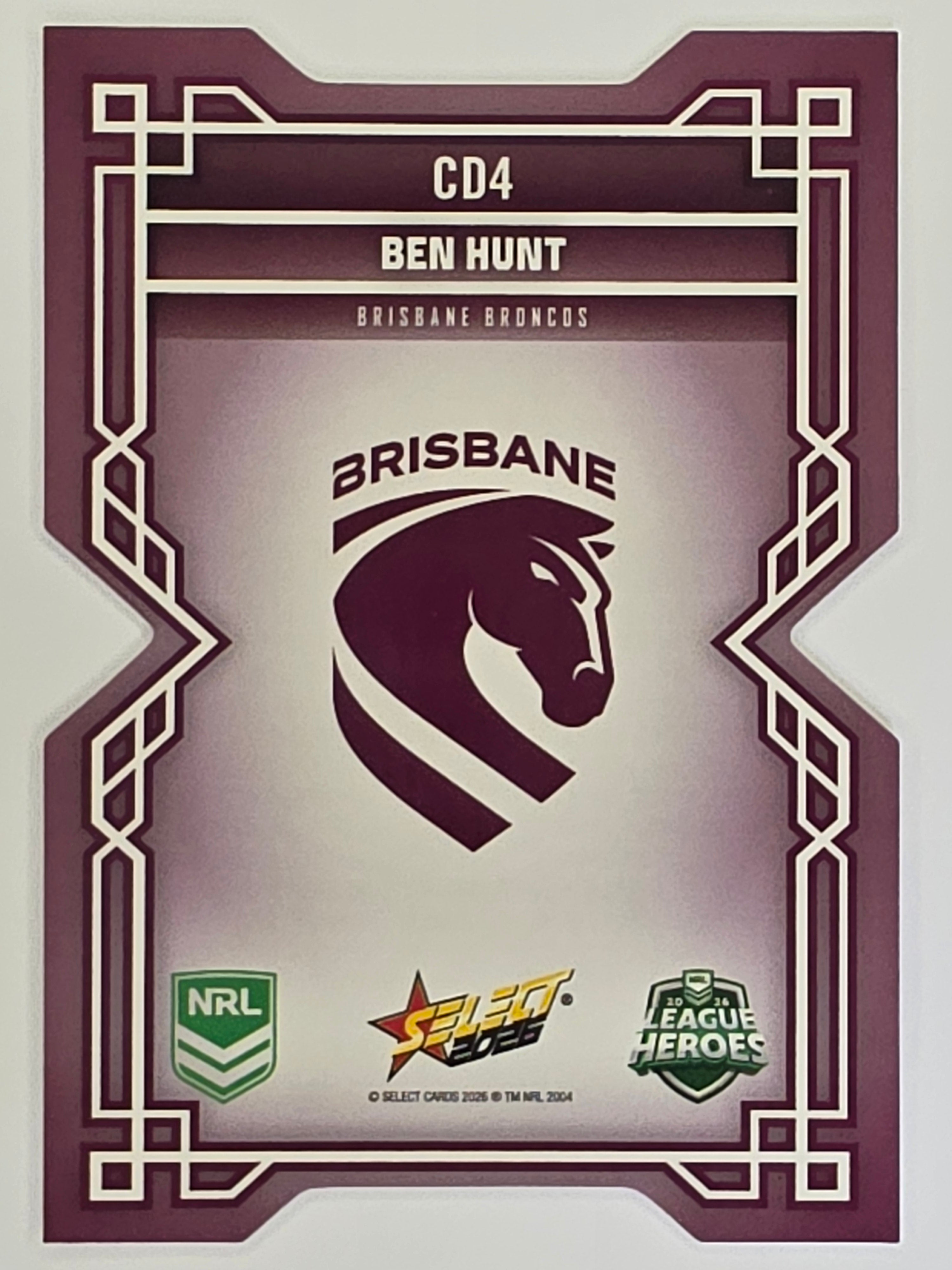 NRL 2026 League Heroes | Colours Diecut | #CD4 | Ben Hunt | Brisbane Broncos