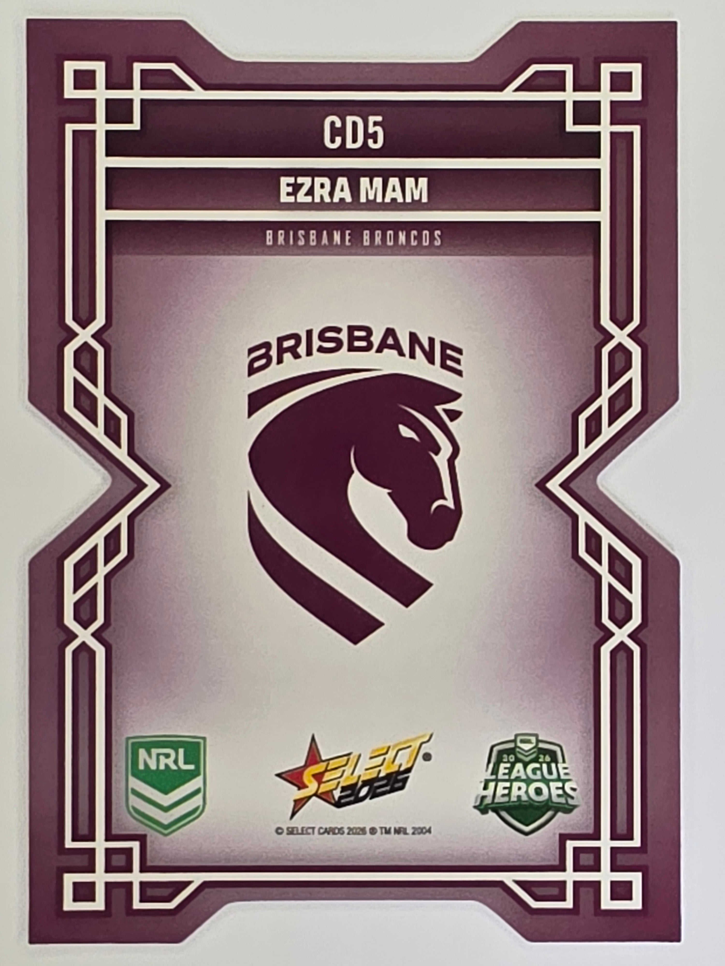 NRL 2026 League Heroes | Colours Diecut | #CD5 | Ezra Mam | Brisbane Broncos