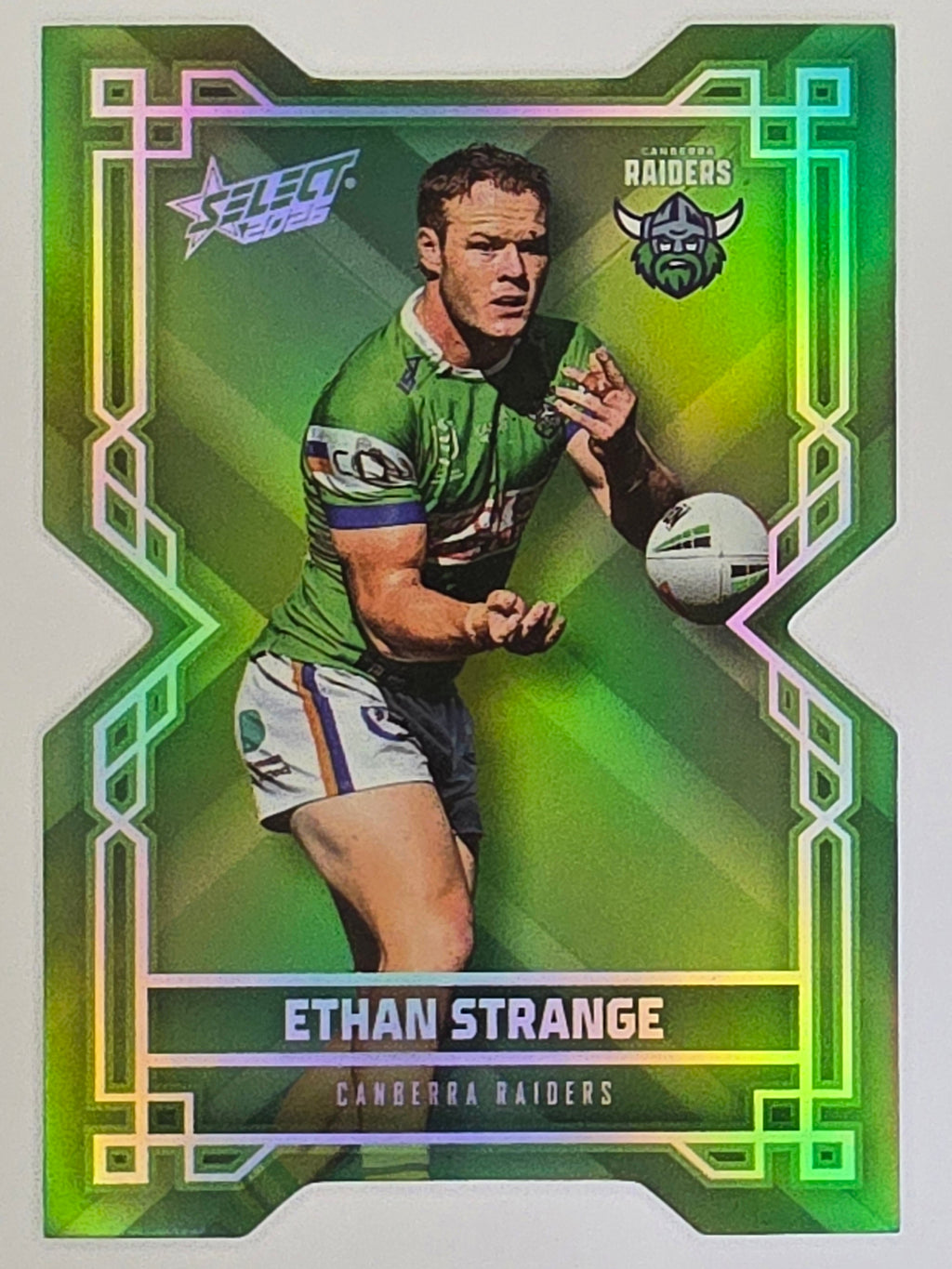NRL 2026 League Heroes | Colours Diecut | #CD21 |Ethan Strange |Canberra Raiders