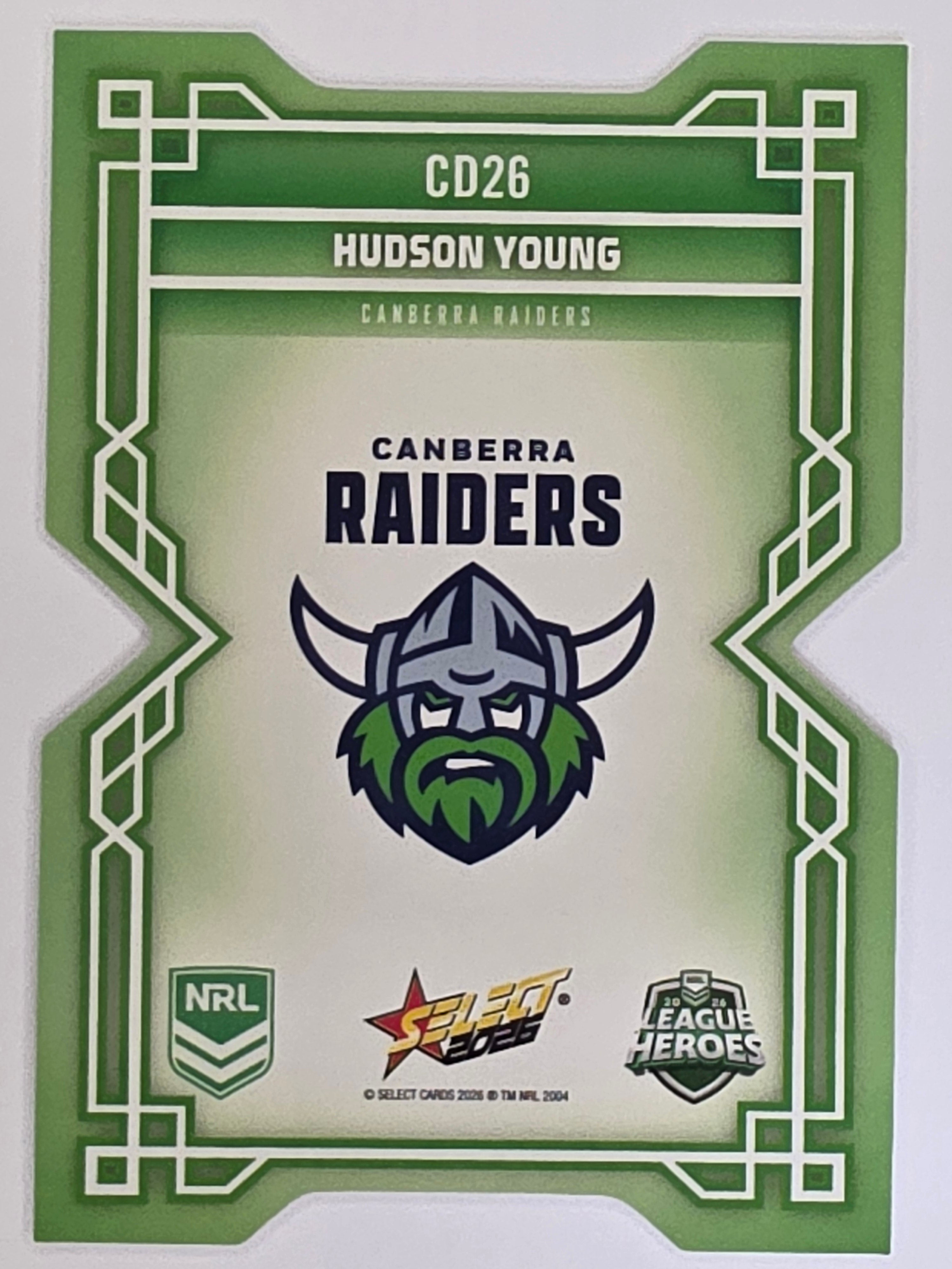 NRL 2026 League Heroes | Colours Diecut | #CD26 | Hudson Young |Canberra Raiders