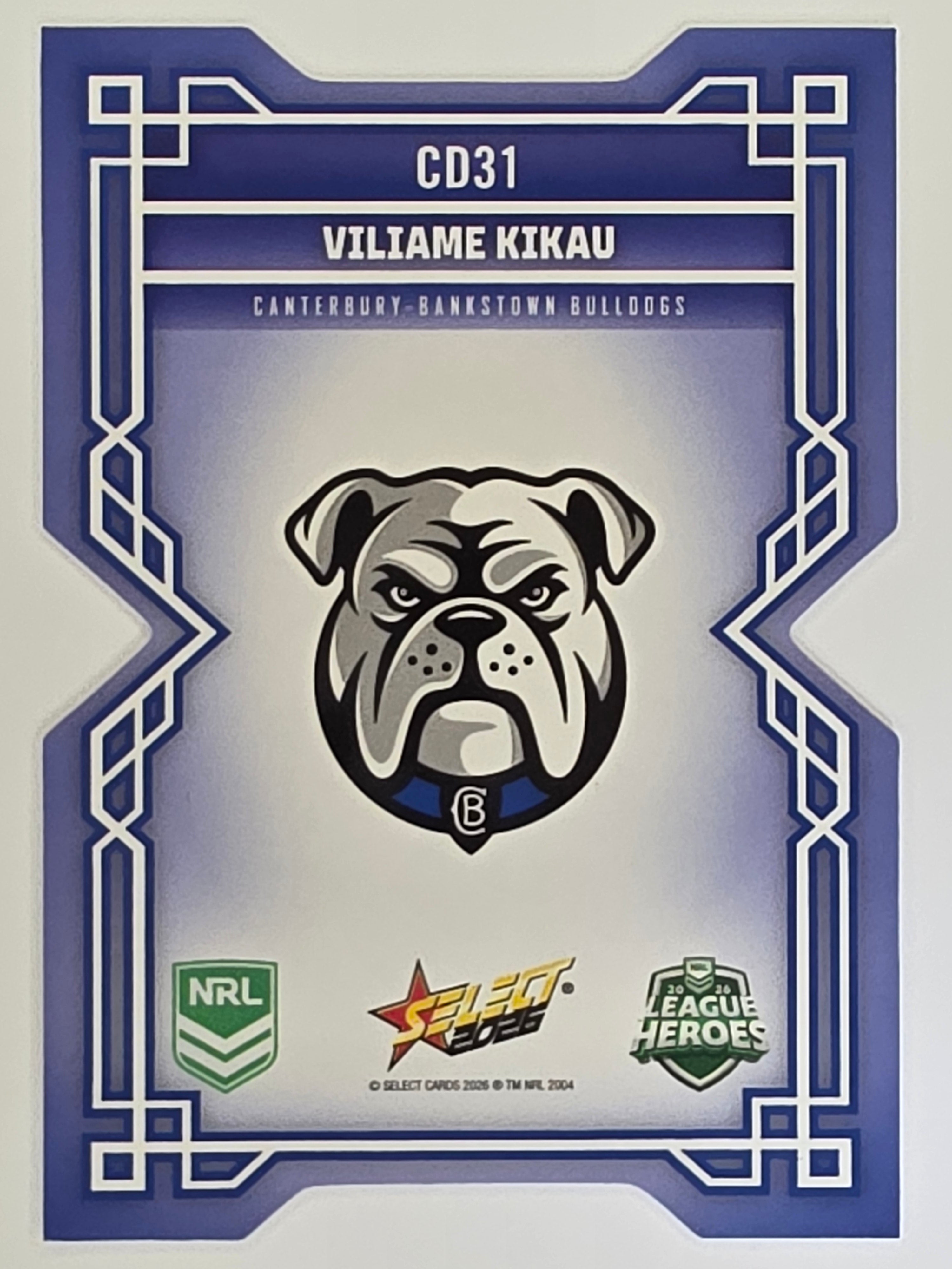 NRL 2026 League Heroes | Colours Diecut | #CD31 | Viliame Kikau | Canterbury Bulldogs