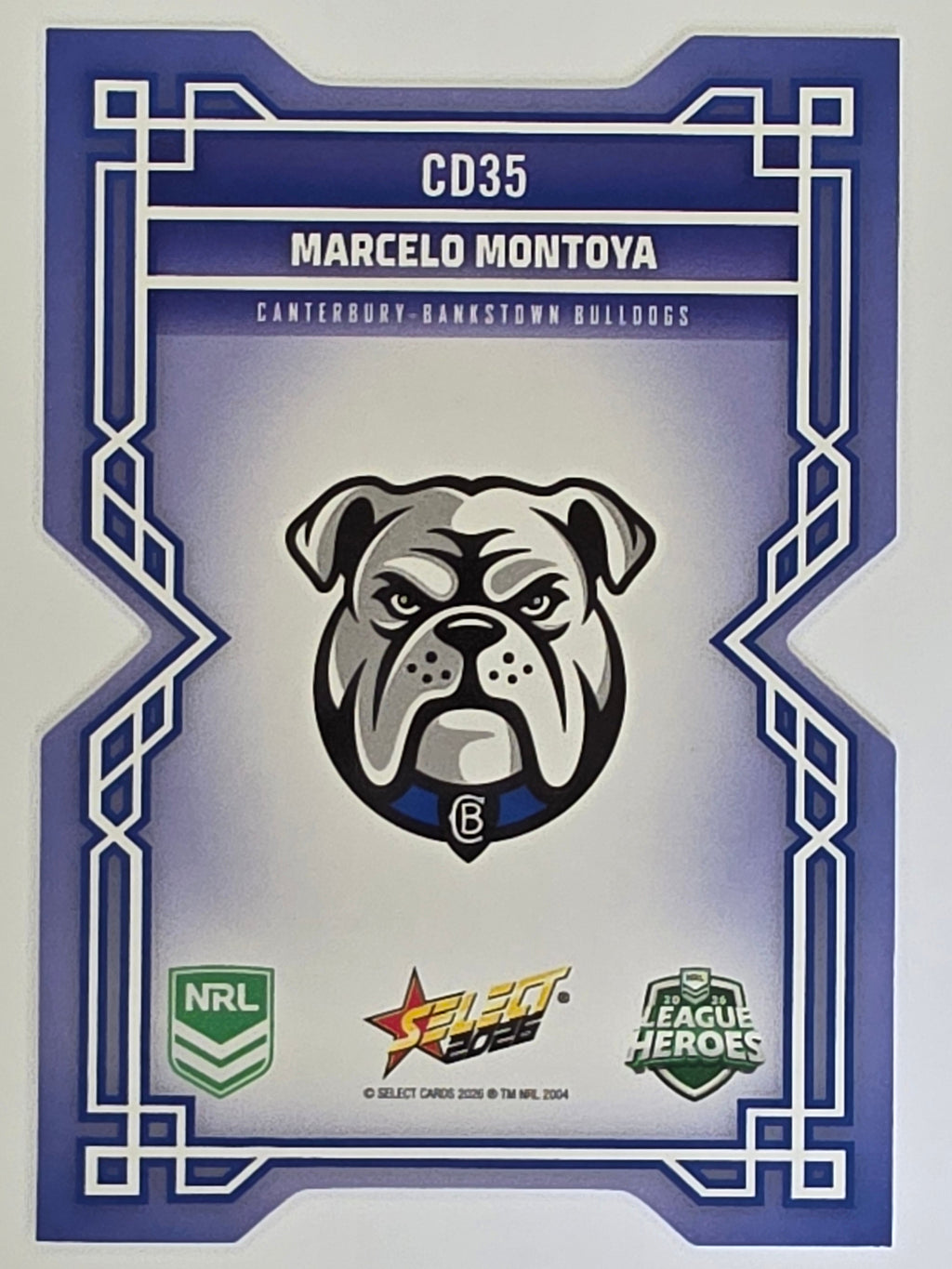 NRL 2026 League Heroes | Colours Diecut | #CD35 | Marcelo Montoya | Canterbury Bulldogs