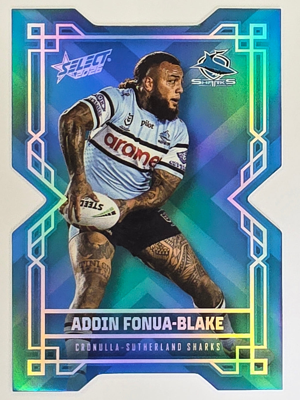 NRL 2026 League Heroes | Colours Diecut | #CD41 | Addin Fonua-Blake | Cronulla Sharks