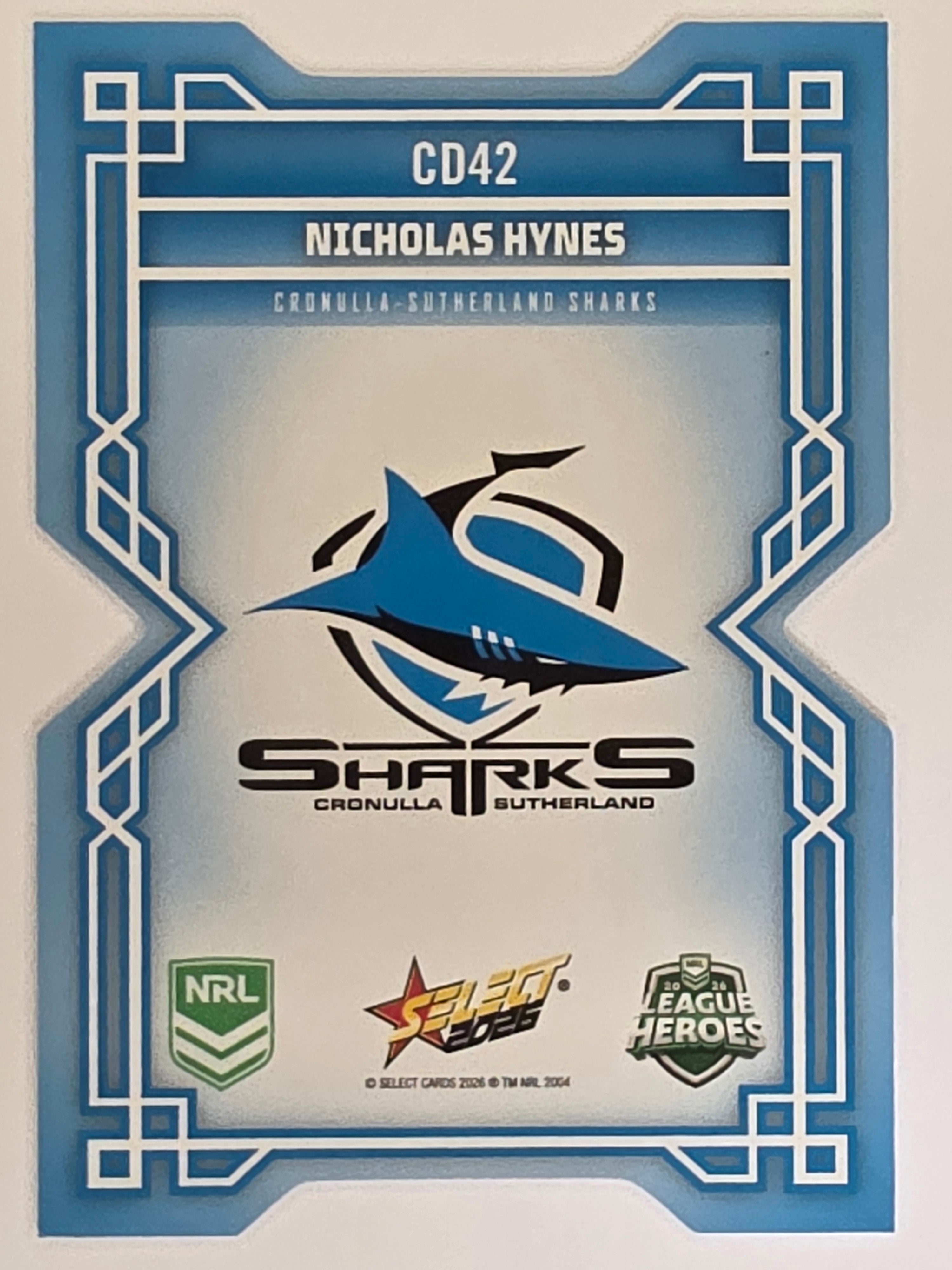 NRL 2026 League Heroes | Colours Diecut | #CD42 | Nicholas Hynes | Cronulla Sharks