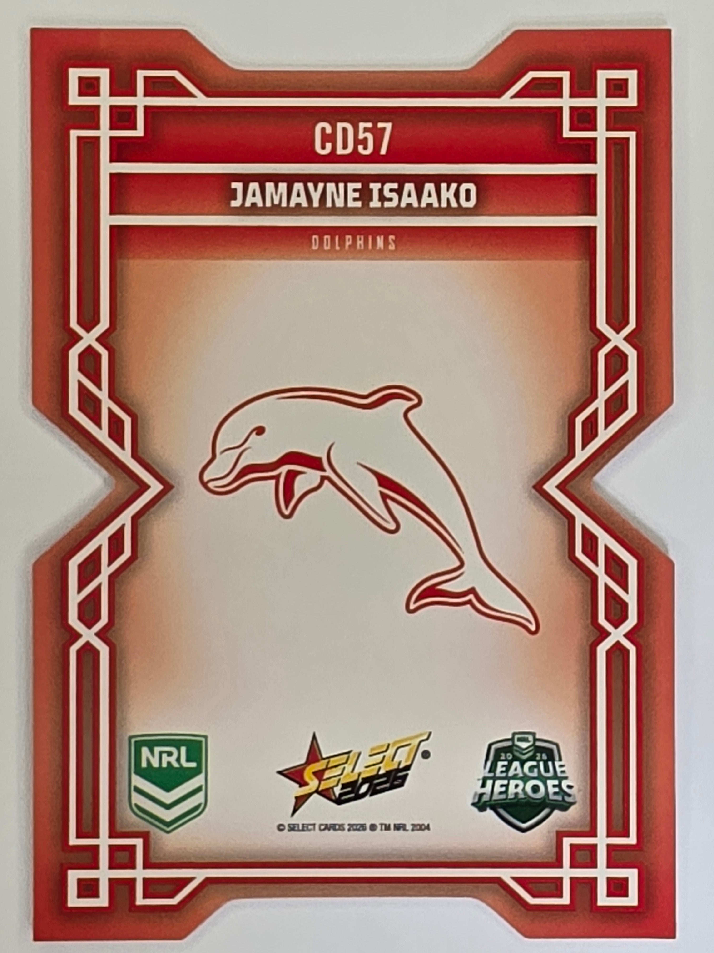 NRL 2026 League Heroes | Colours Diecut | #CD57 | Jamayne Isaako | Dolphins