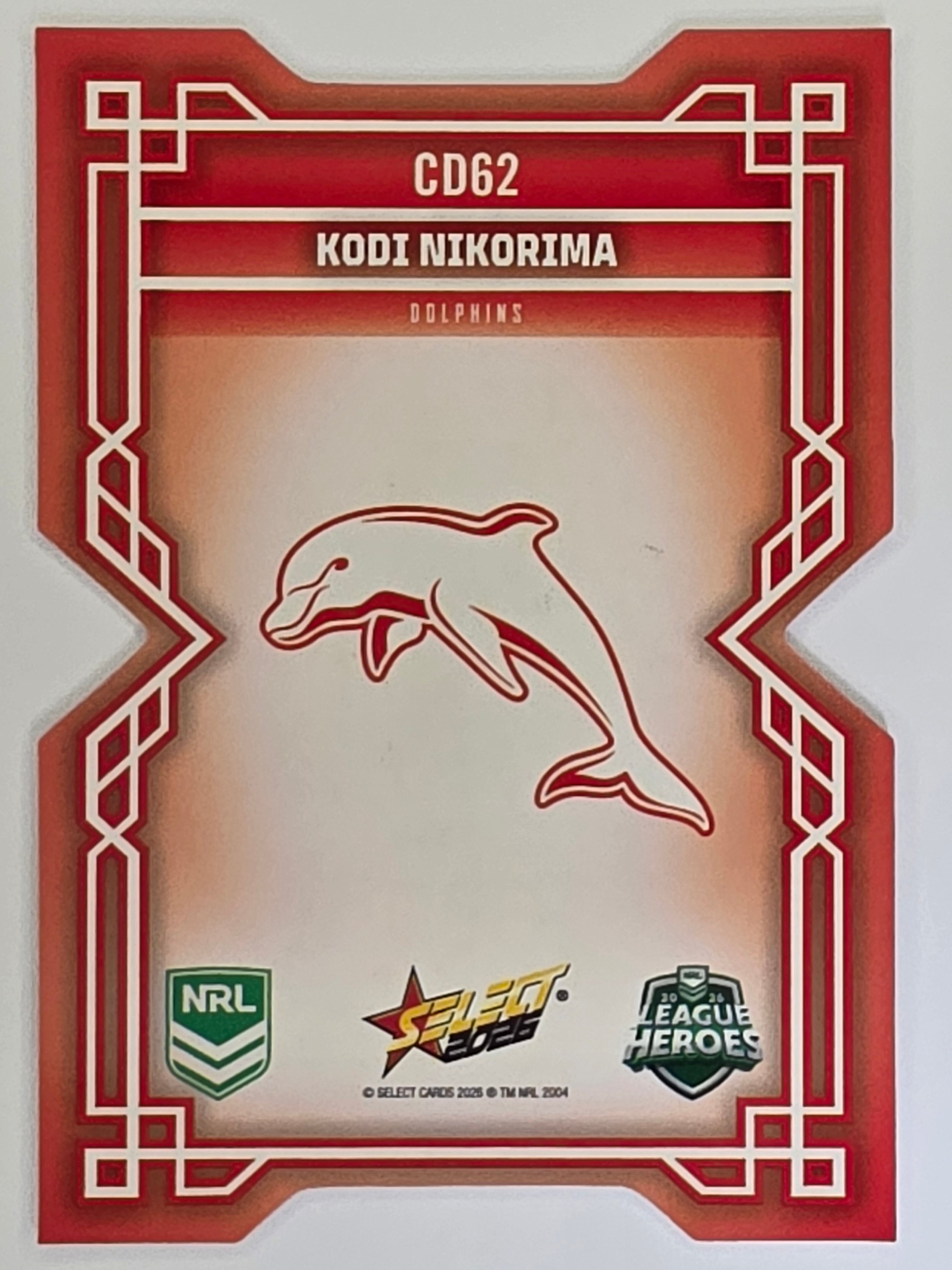 NRL 2026 League Heroes | Colours Diecut | #CD62 | Kodi Nikorima | Dolphins