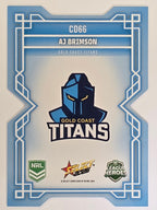 NRL 2026 League Heroes | Colours Diecut | #CD66 | AJ Brimson | Gold Coast Titans