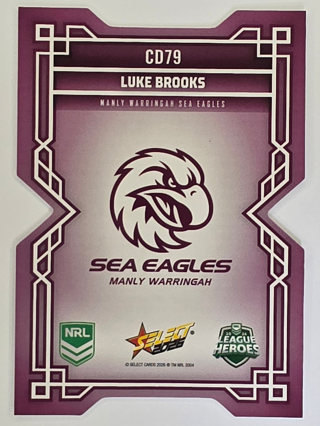 NRL 2026 League Heroes | Colours Diecut | #CD79 | Luke Brooks | Manly Sea Eagles