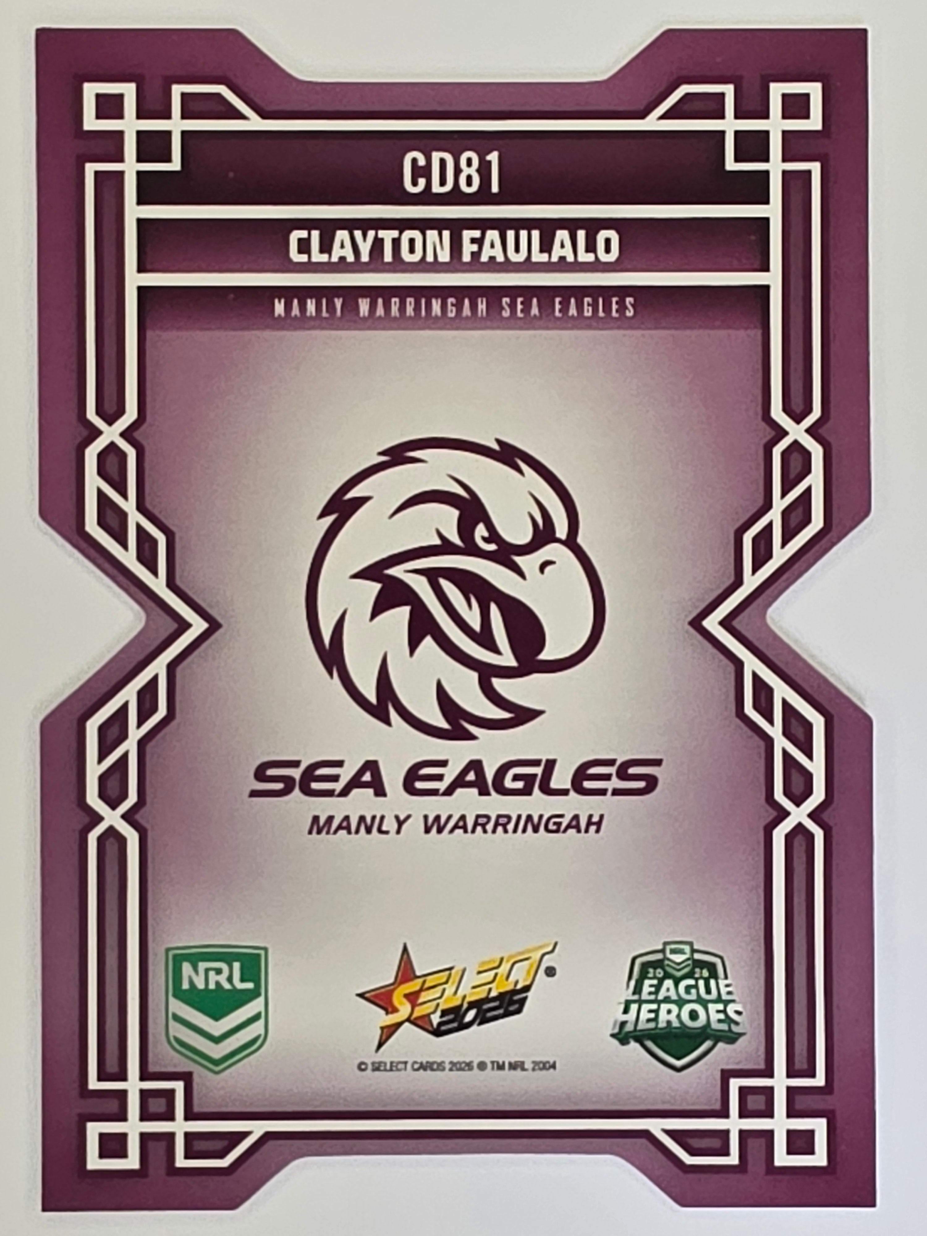 NRL 2026 League Heroes | Colours Diecut | #CD81 | Clayton Faulalo | Manly Sea Eagles