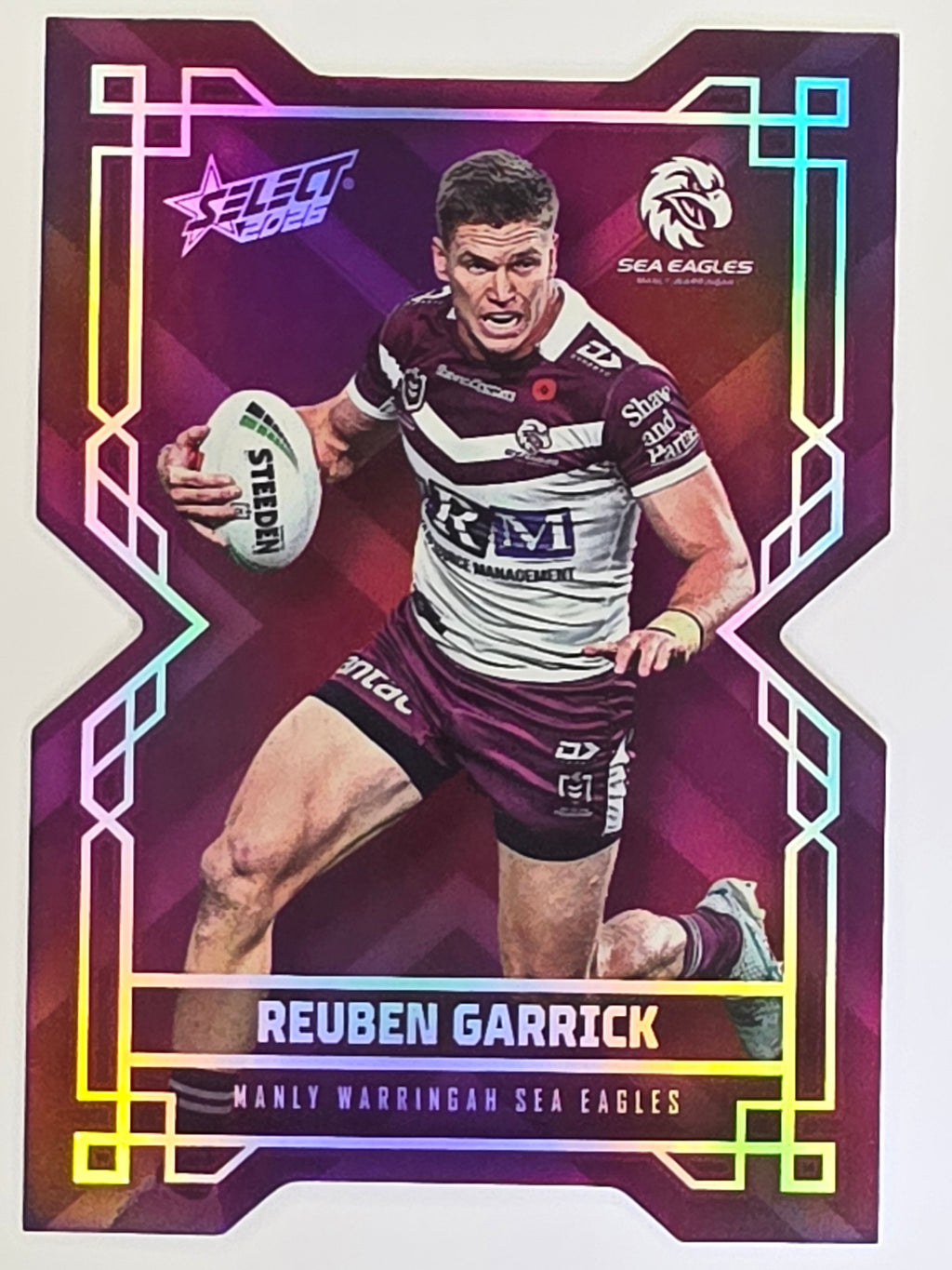 NRL 2026 League Heroes | Colours Diecut | #CD82 | Reuben Garrick | Manly Sea Eagles
