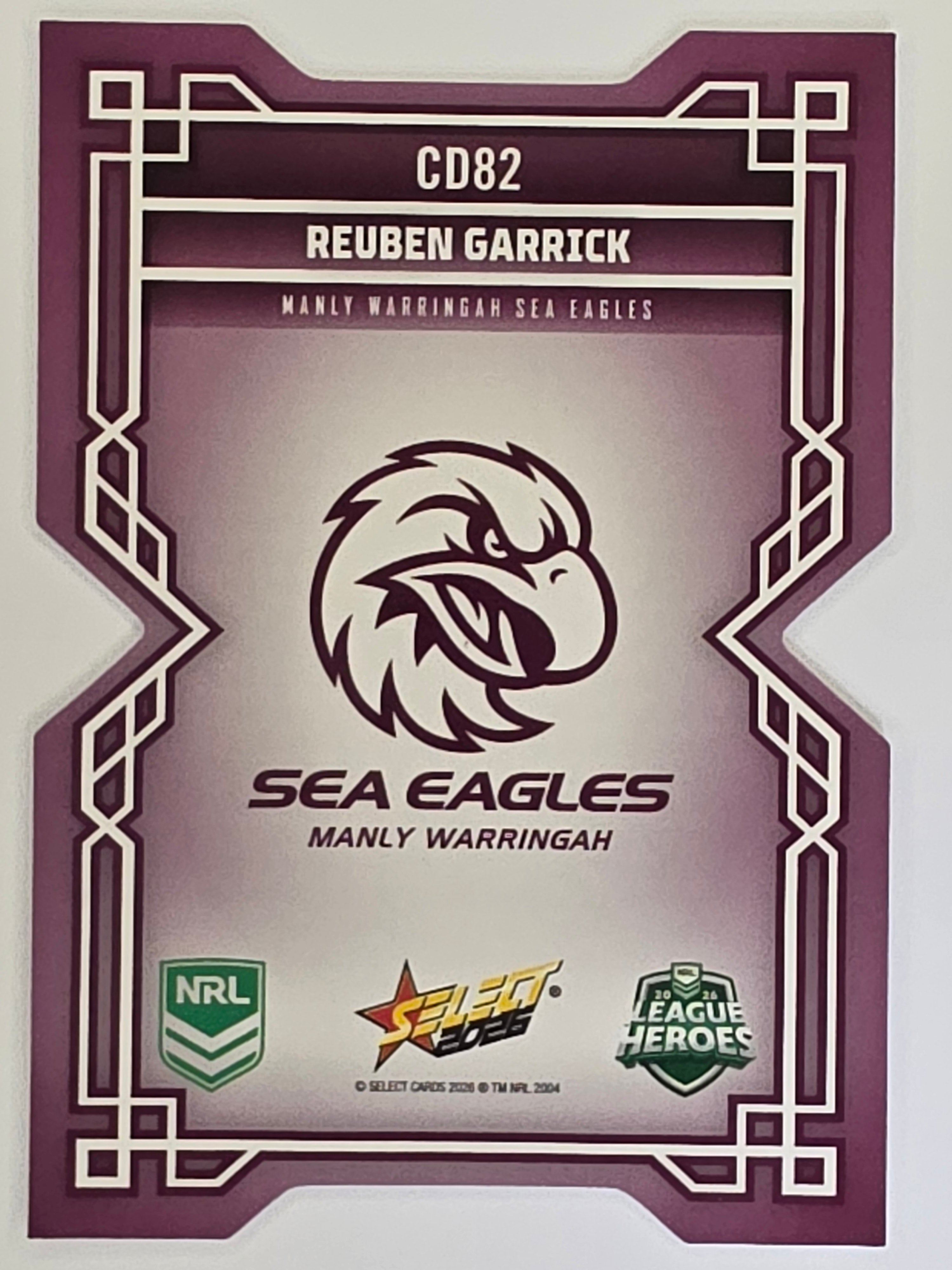 NRL 2026 League Heroes | Colours Diecut | #CD82 | Reuben Garrick | Manly Sea Eagles