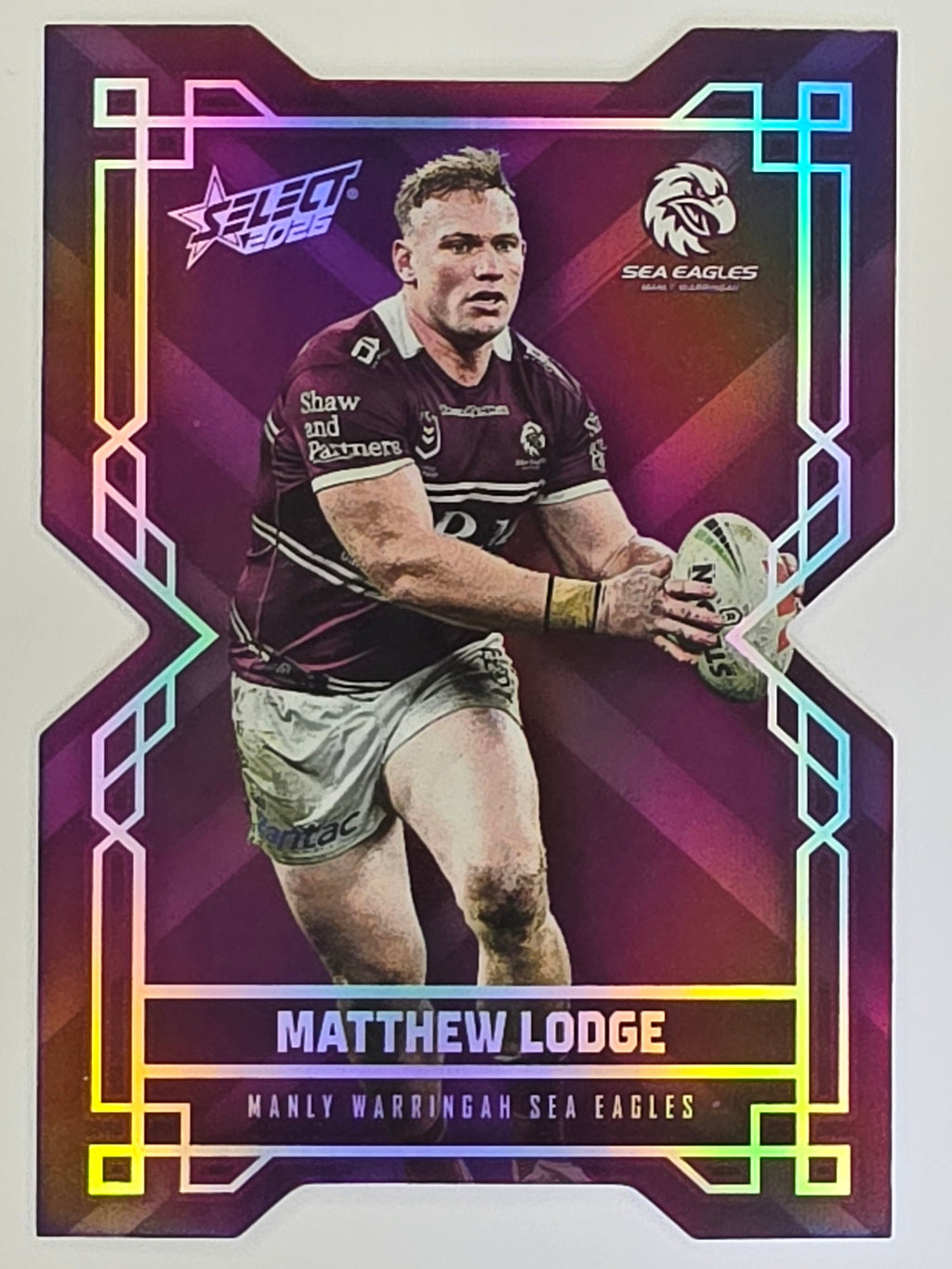 NRL 2026 League Heroes | Colours Diecut | #CD85 |Matthew Lodge |Manly Sea Eagles