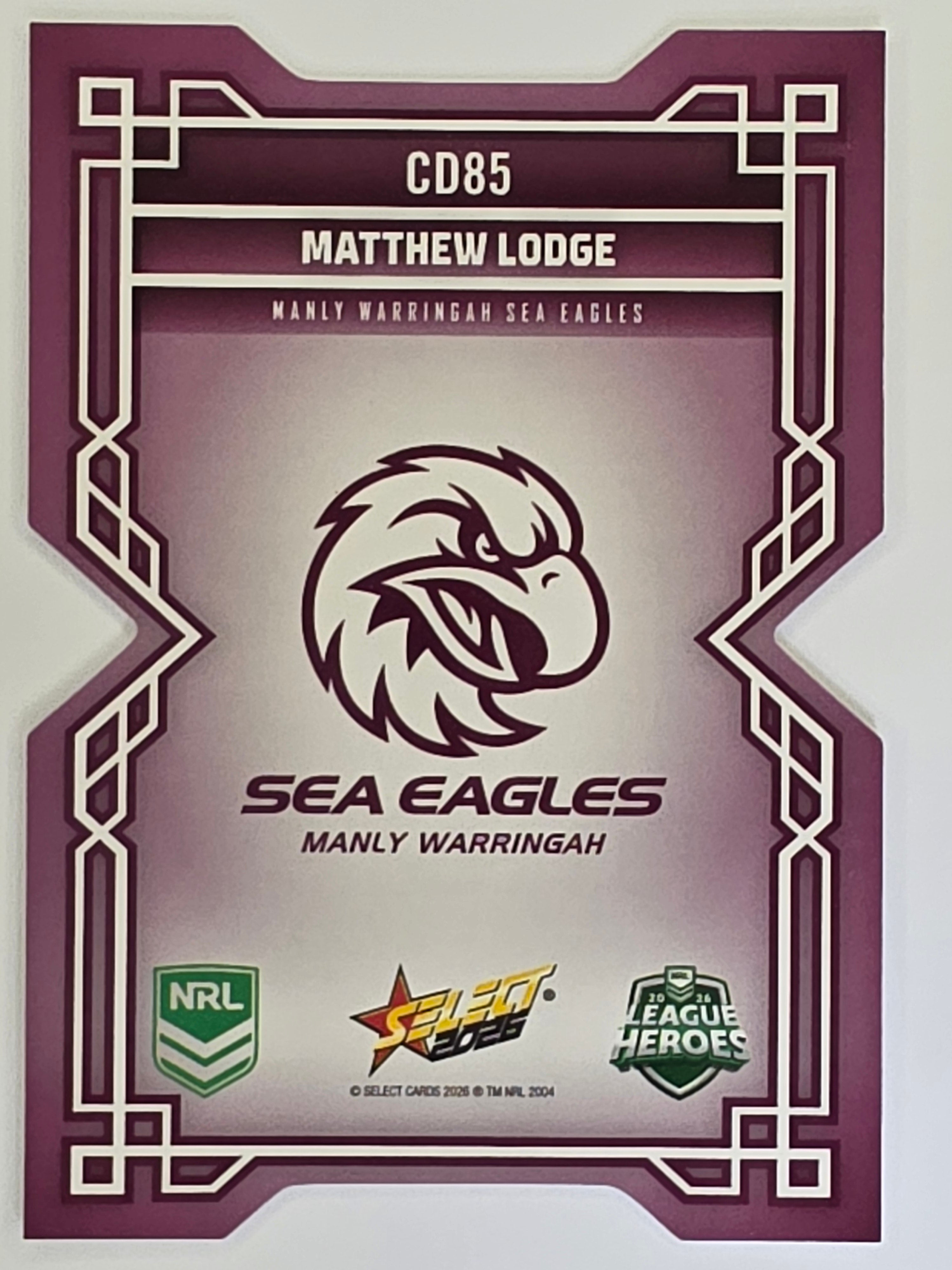 NRL 2026 League Heroes | Colours Diecut | #CD85 |Matthew Lodge |Manly Sea Eagles