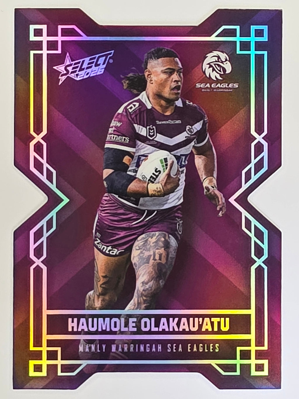 NRL 2026 League Heroes | Colours Diecut | #CD86 | Haumole Olakau’atu | Manly Sea Eagles