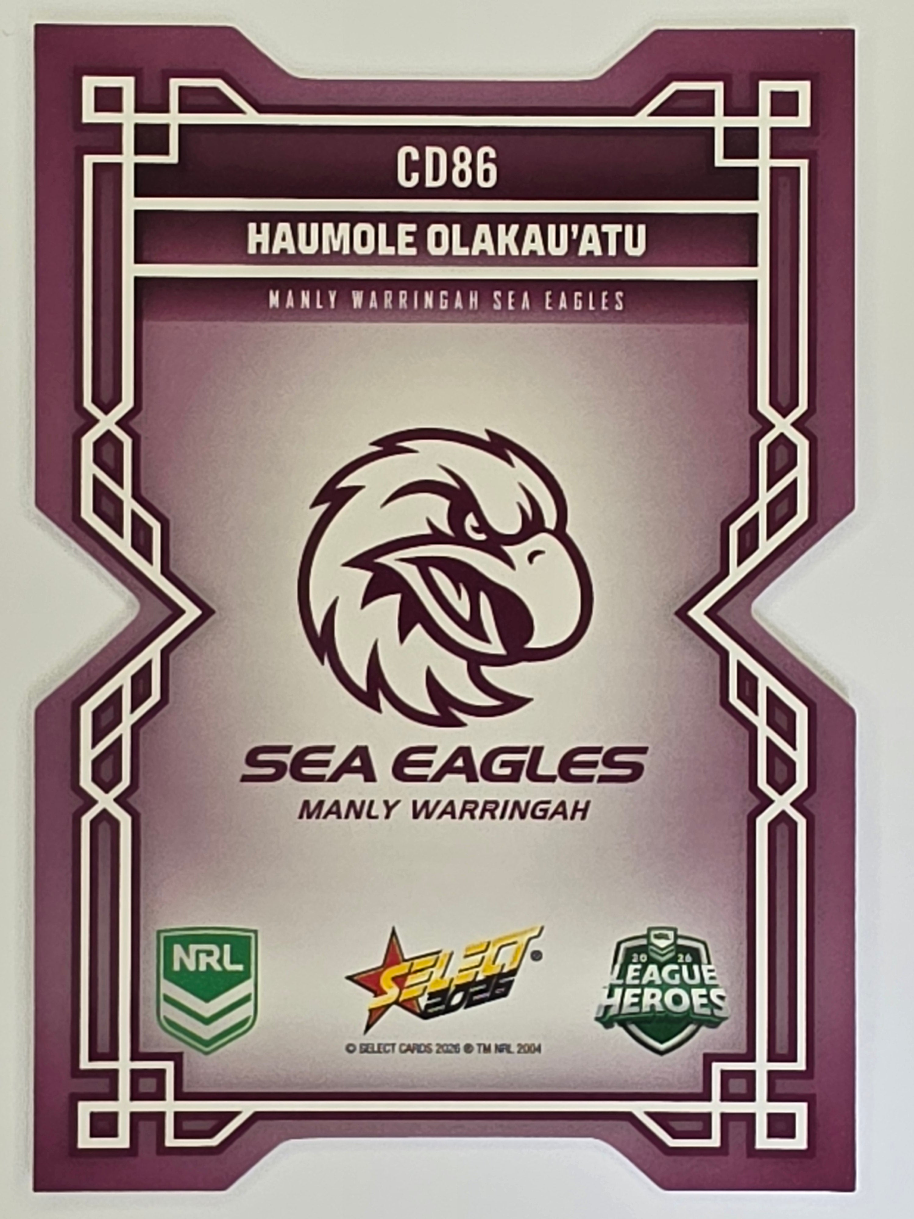 NRL 2026 League Heroes | Colours Diecut | #CD86 | Haumole Olakau’atu | Manly Sea Eagles